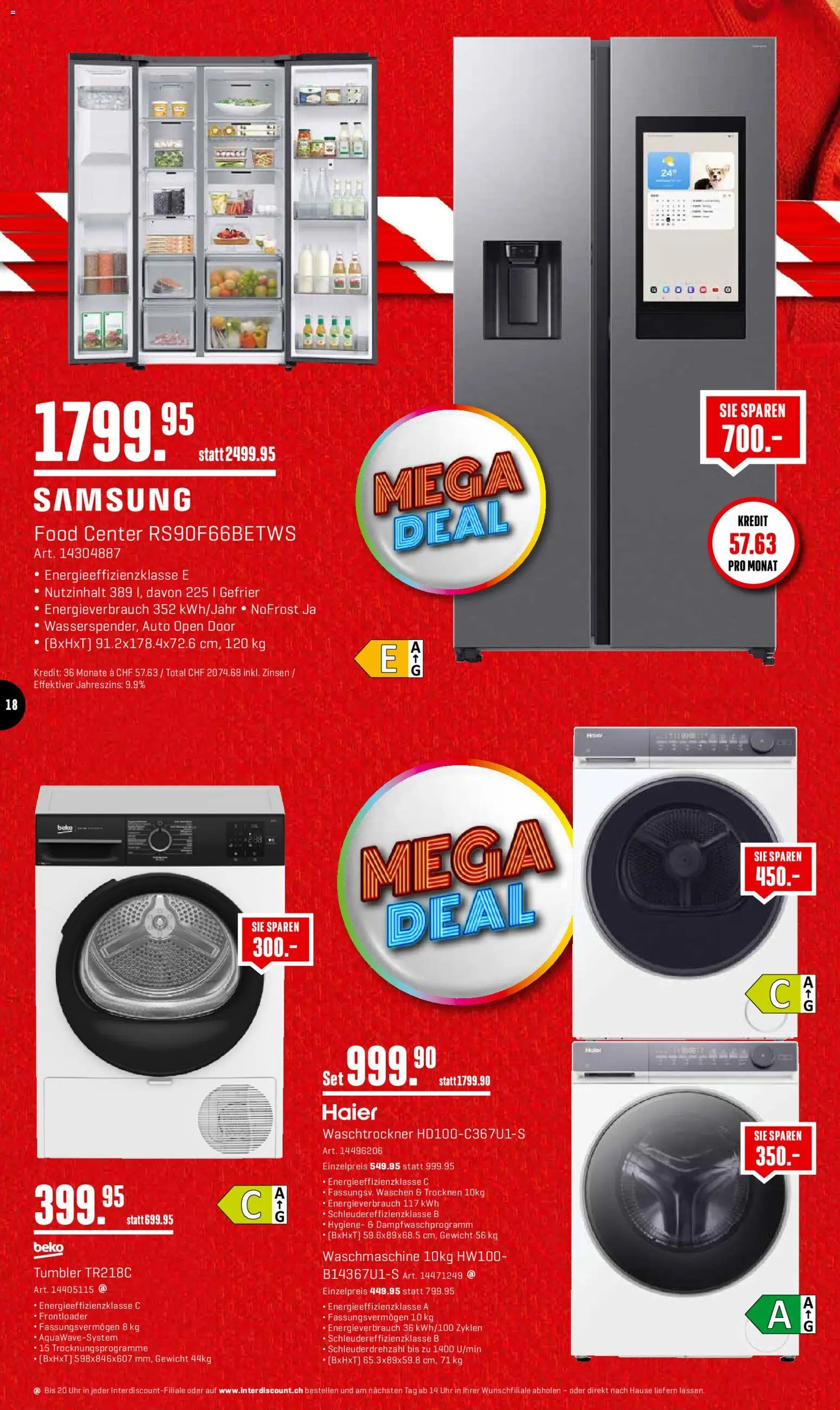 Interdiscount aktionen – gültig ab 19.10.2026 | Seite: 18 | Produkte: Uhr, Samsung, Waschmaschine, Gewicht