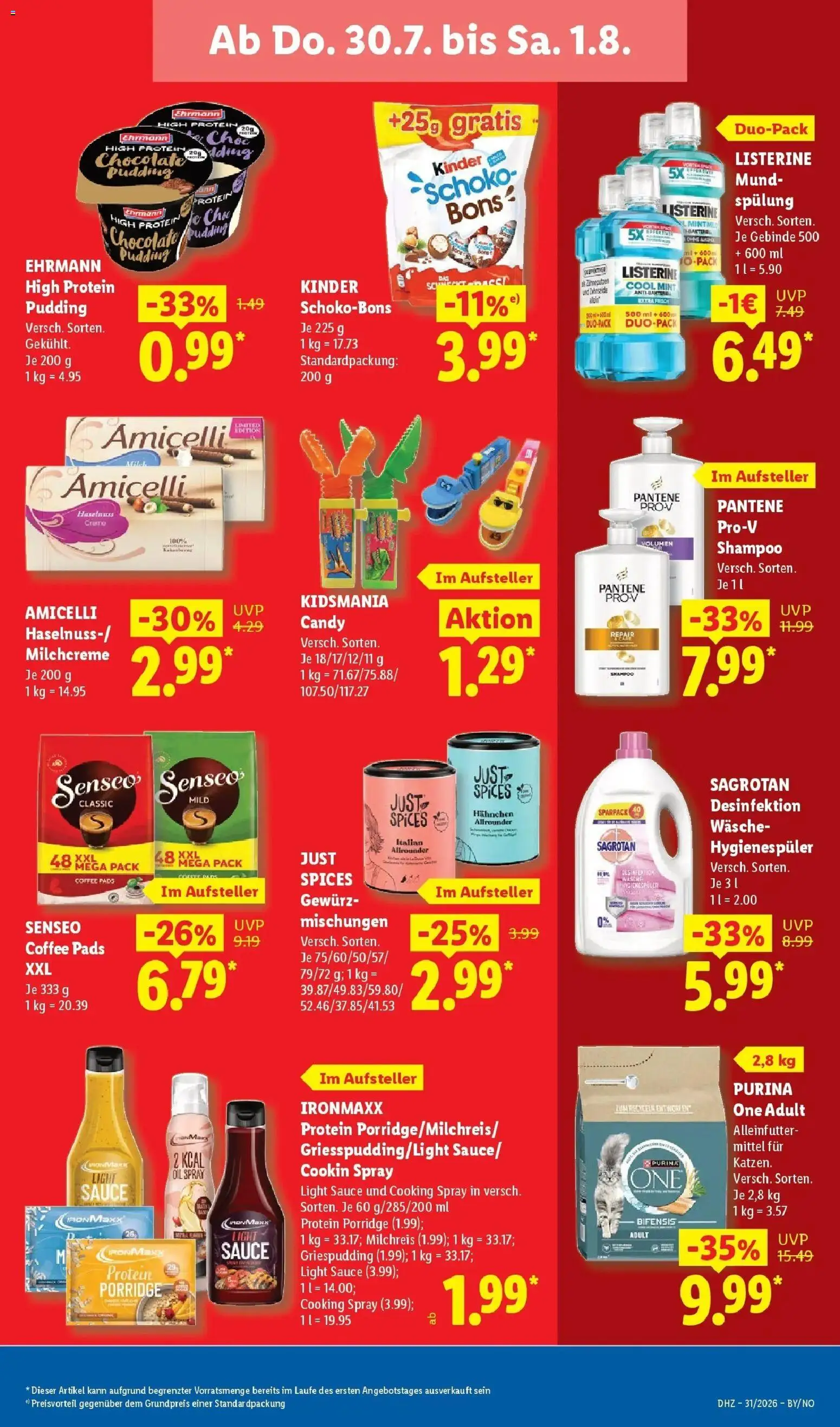 Lidl Prospekt Braunschweig – gültig ab 27.07.2026 | Seite: 63 | Produkte: Purina one, Senseo, Hahnchen, Spülung