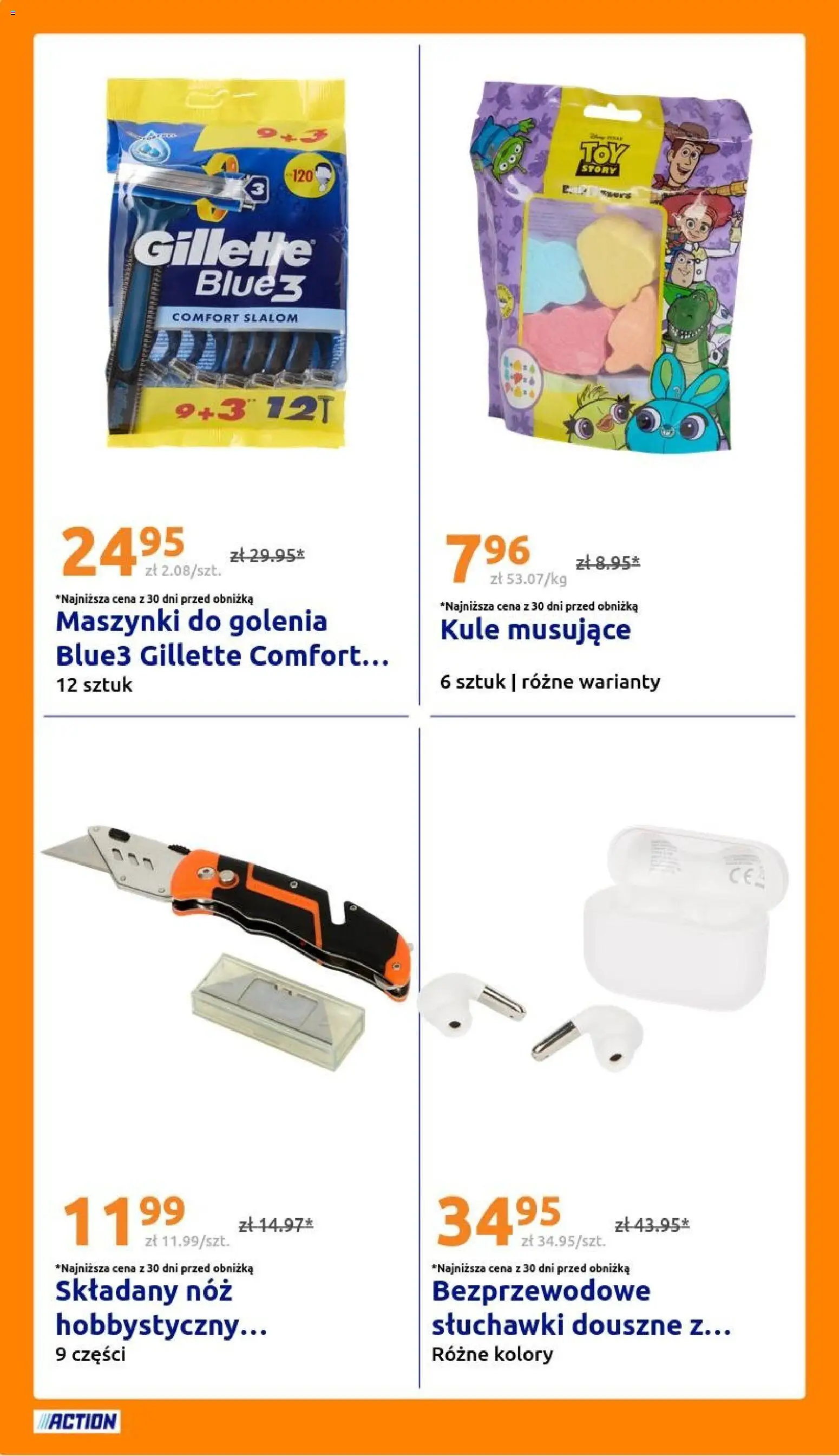 Action gazetka od 21.10.2026 | Strona: 32 | Produkty: Gillette, Słuchawki, Maszynki do golenia