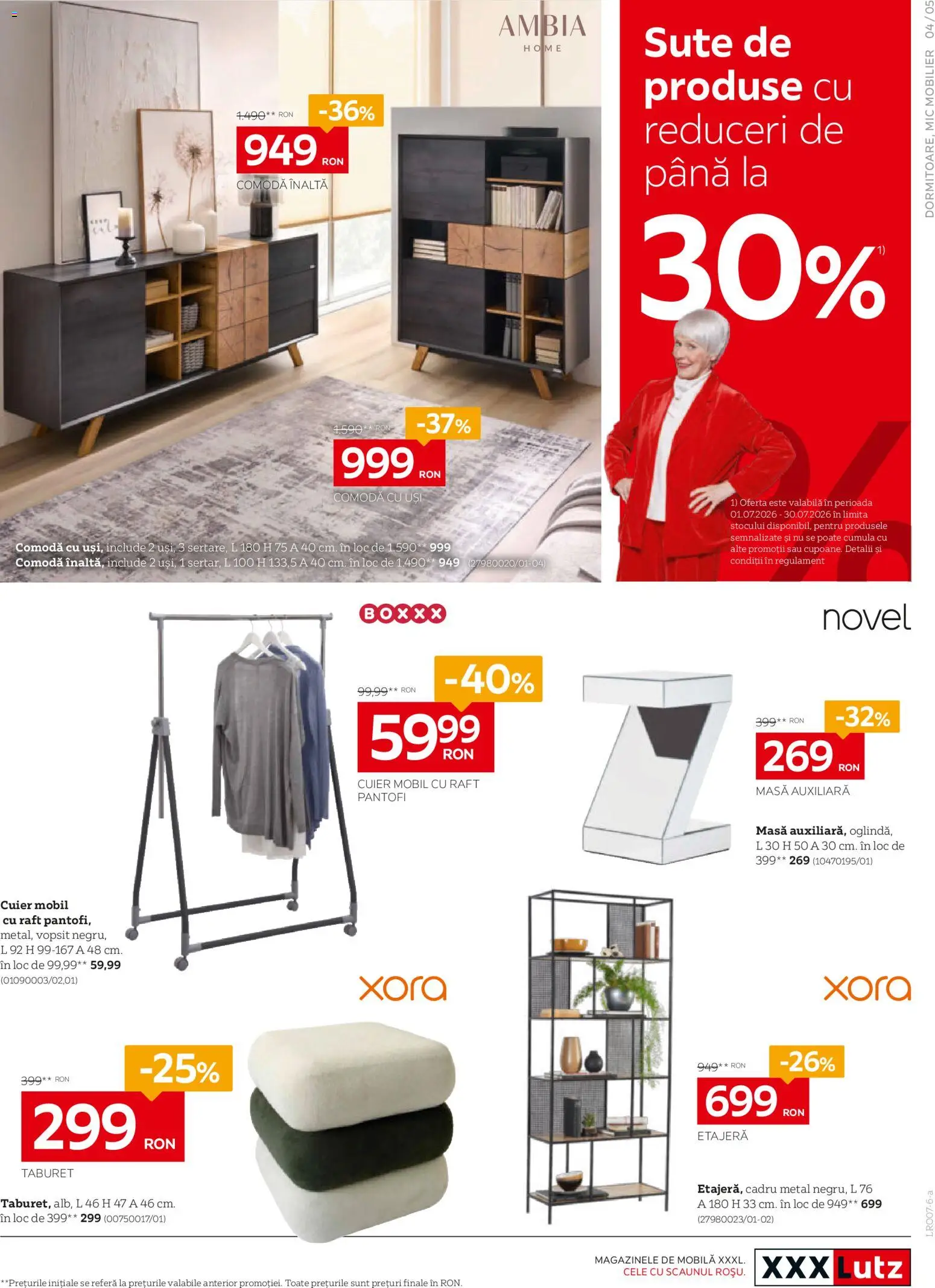 Noul catalog XXXLutz – valabil de la 29.06.2026 | Pagină: 5 | Produse: Pantofi, Raft, Comodă, Taburet