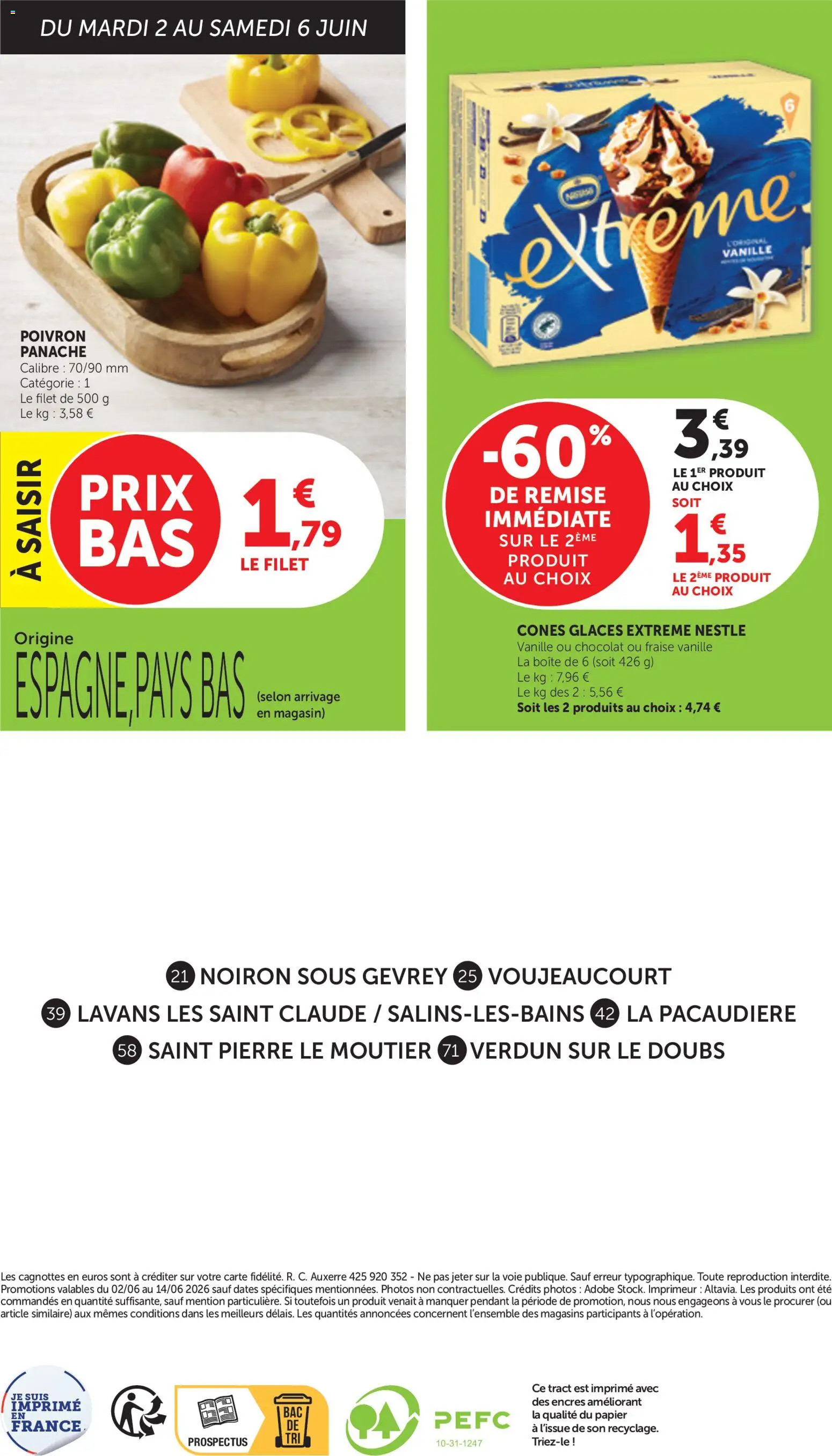 {H1} | Page: 18 | Produits: Glaces, Fraise, Cônes, Chocolat