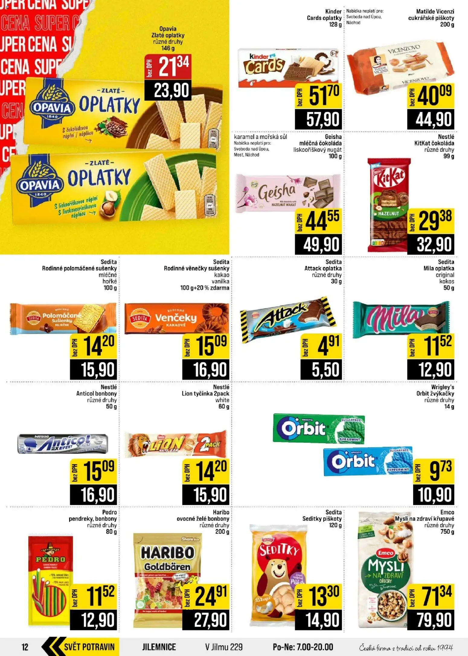 Jip leták - Cash & Carry od 23.09.2026 | Strana: 12 | Produkty: Cukrářské piškoty, Haribo, Piškoty, Kinder