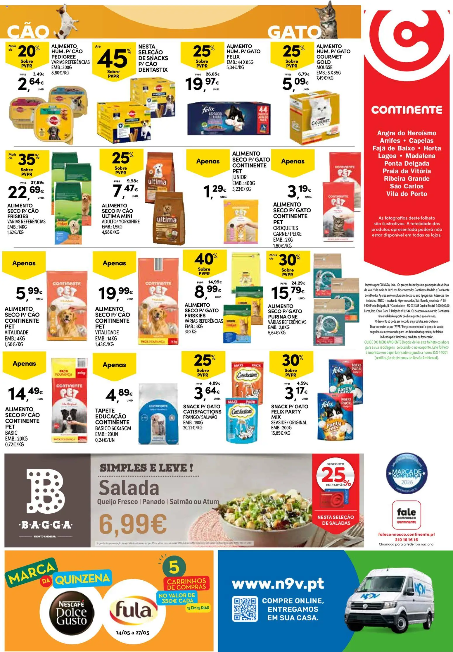 Continente Açores  │ válido de 14.05.2026 | Página: 32 | Produtos: Purina one, Salmão, Saladas, Queijo
