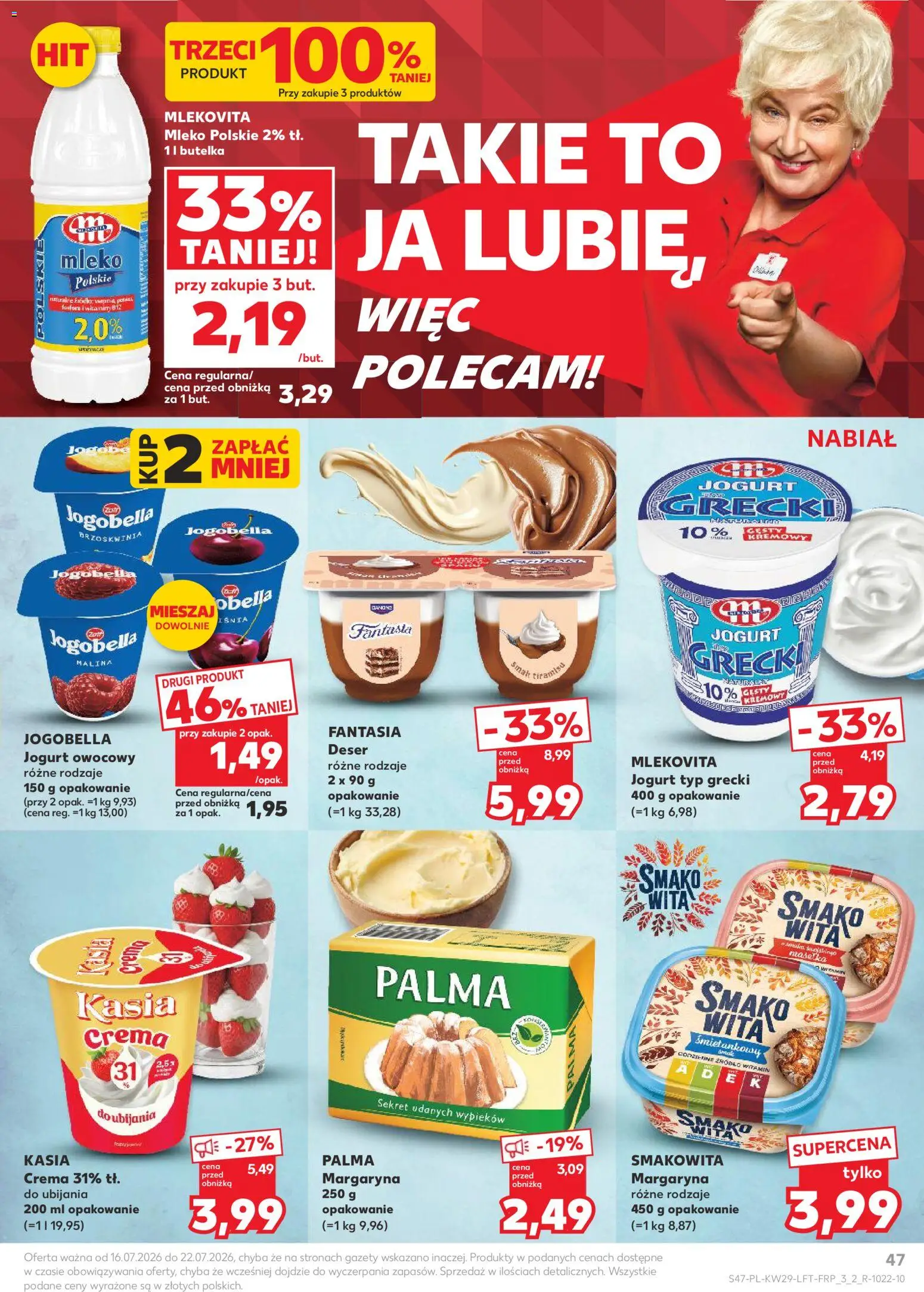 Kaufland Polsko leták od 16.07.2026 | Strana: 47 | Produkty: Mléko, Jogurt, Crema, Jogobella