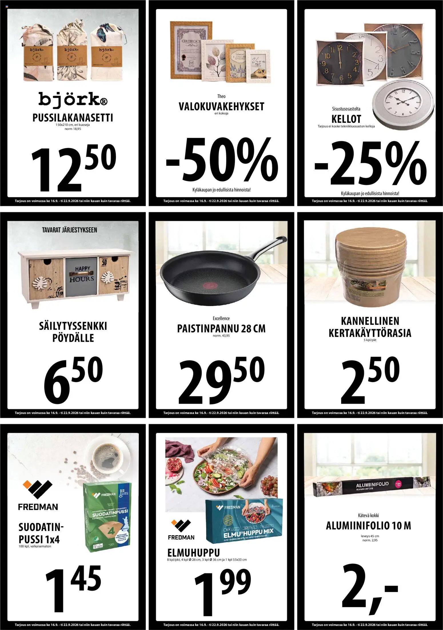 Tuuri tarjoukset – voimassa 16/09/2026 alkaen | Sivu: 14 | Tuotteet: Pussilakanasetti, Paistinpannu