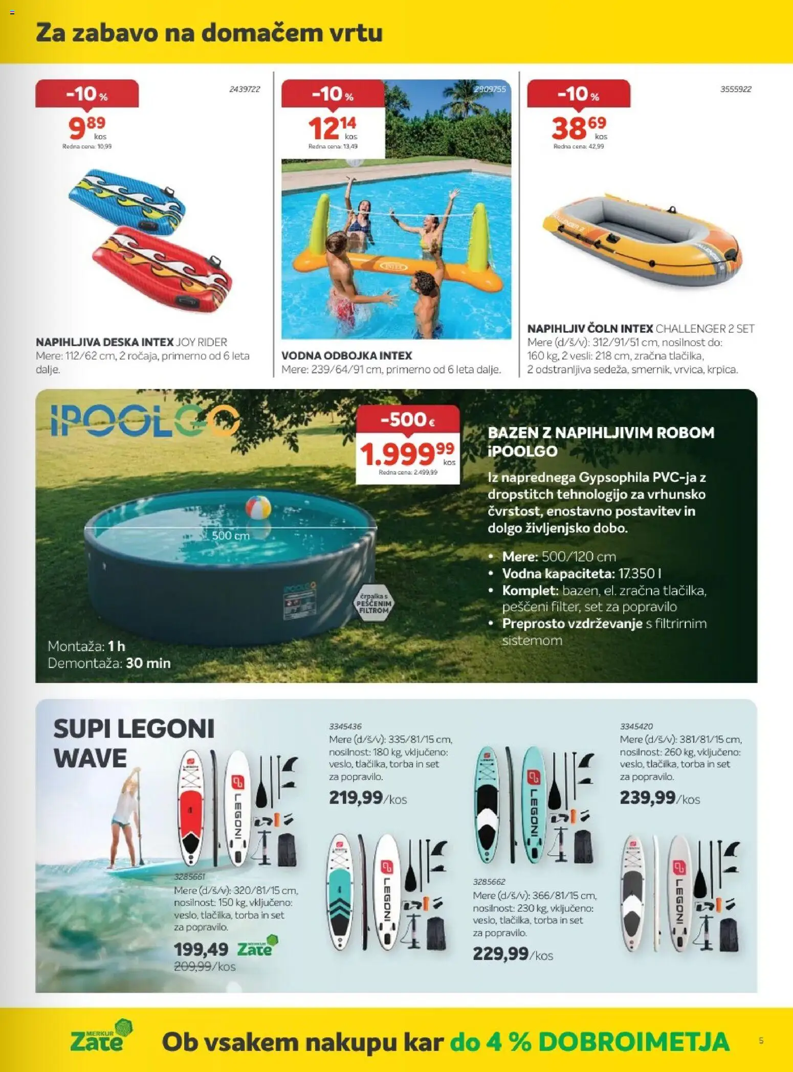 Novi Merkur katalog ponudbe – veljaven od 01.07.2026 | Stran: 5 | Izdelki: Bazen, Črpalka, Torba