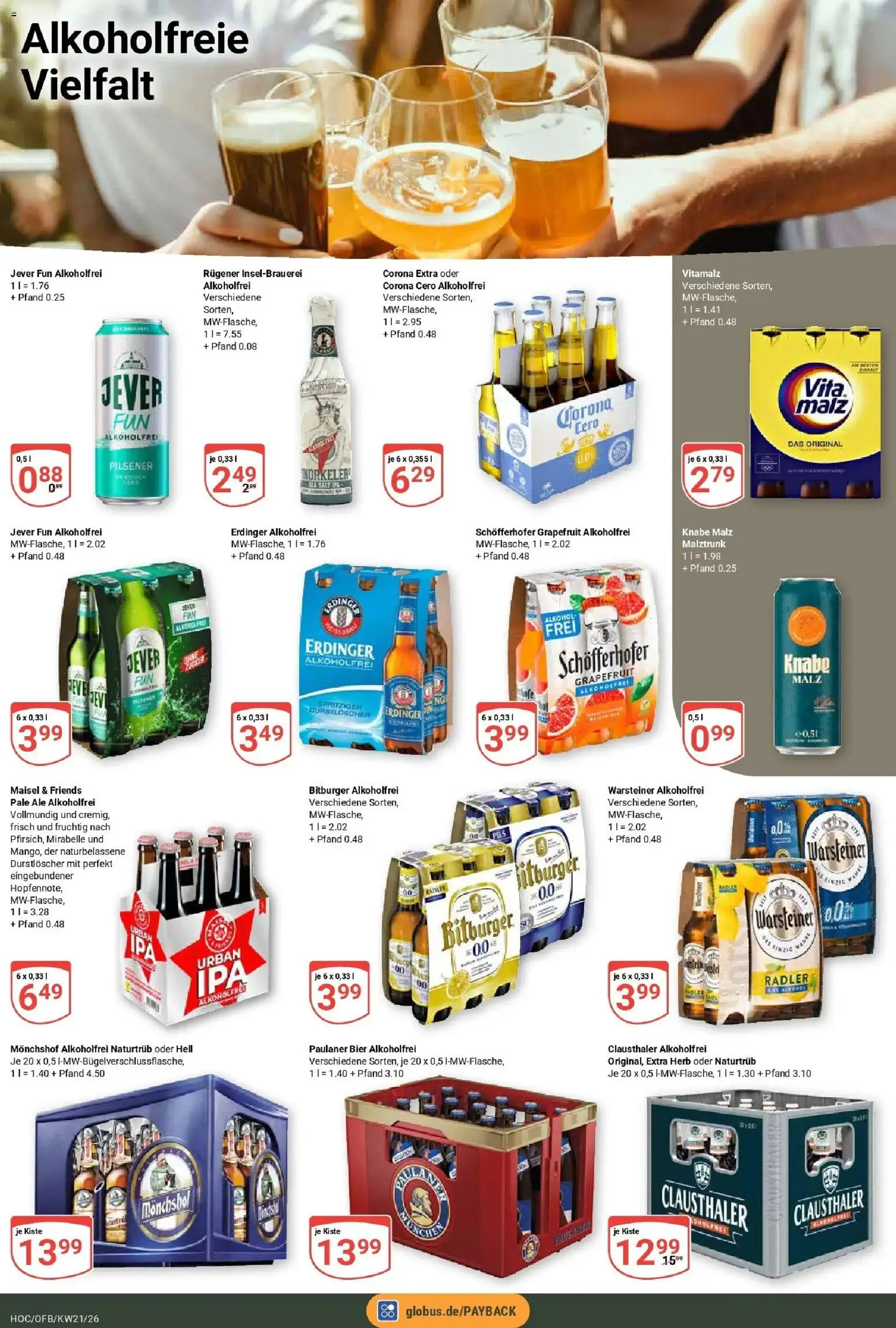 Globus Prospekt Hockenheim – gültig ab 17.05.2026 | Seite: 18 | Produkte: Bitburger, Monchshof, Erdinger, Bier