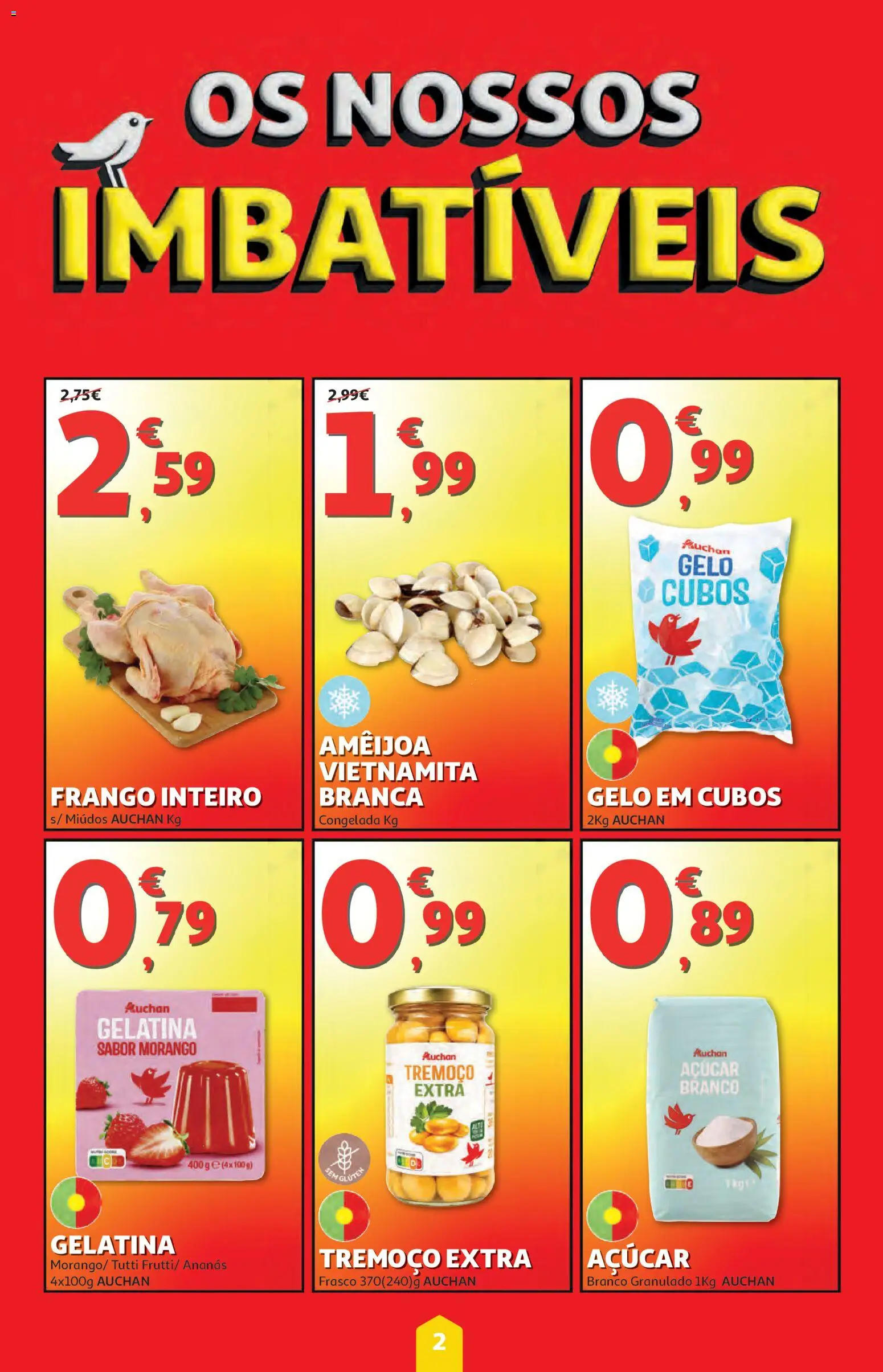 Auchan folheto │ válido de 16/07/2026 | Página: 2 | Produtos: Frango, Gelatina, Açúcar