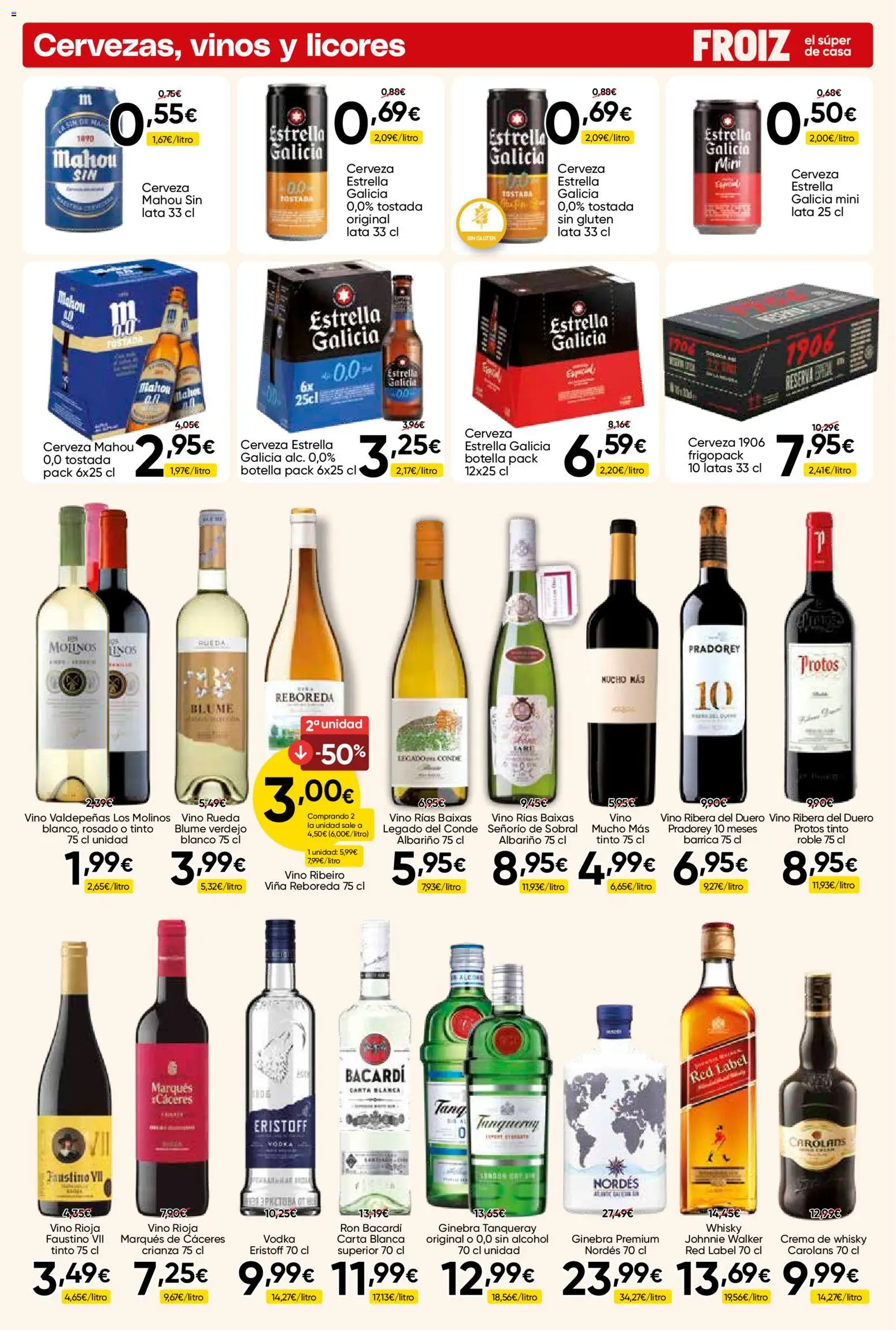 Froiz folleto │ válido desde el 30/09/2026 | Página: 14 | Productos: Ron, Cerveza, Ginebra, Vodka