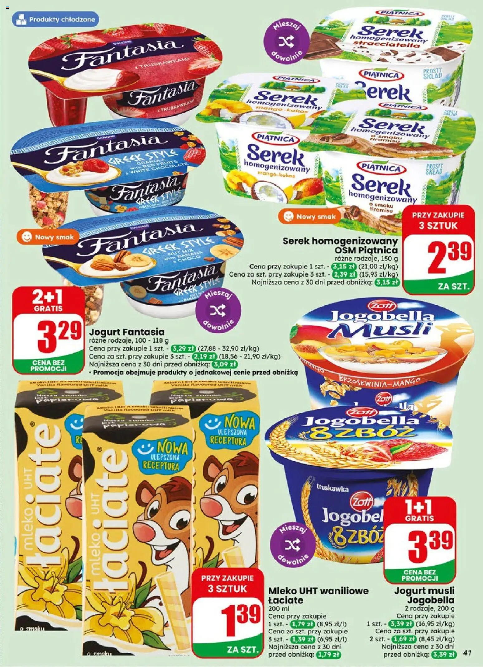 Dino gazetka od 19.08.2026 | Strona: 41 | Produkty: Serek homogenizowany, Mleko, Jogurt, Mleko UHT