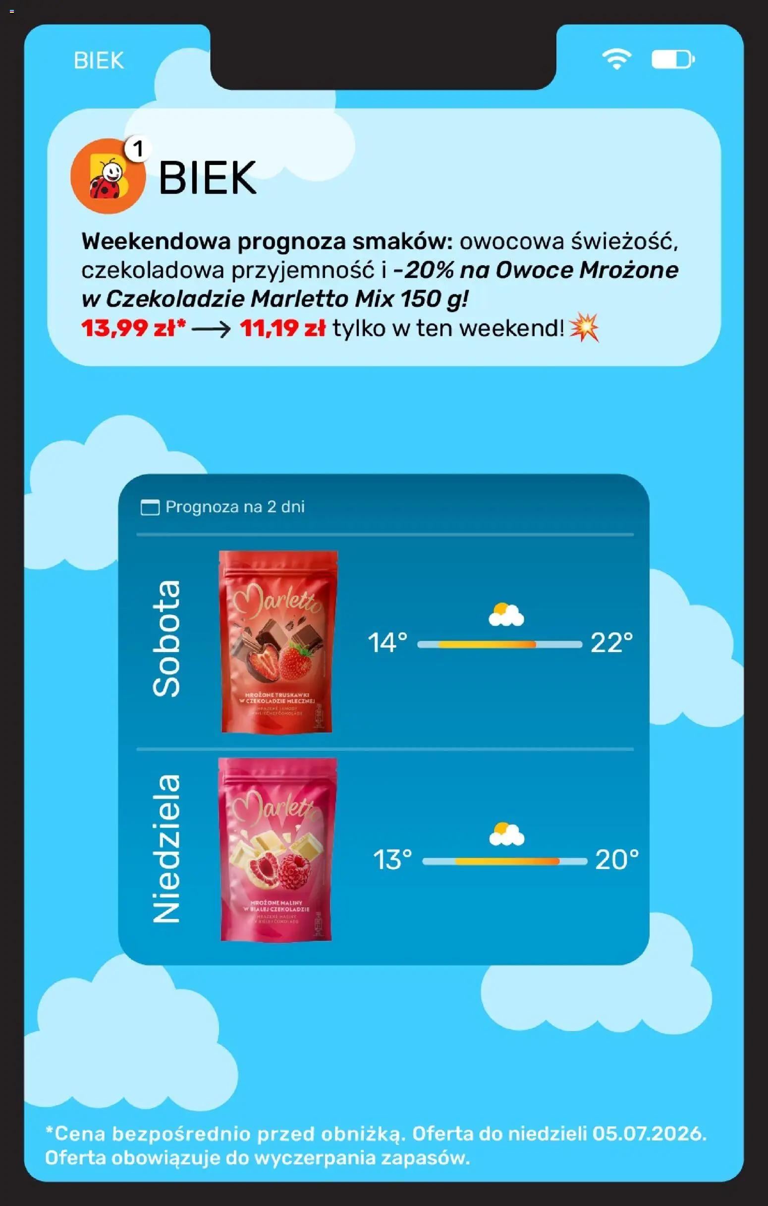 Biedronka gazetka - Biek od 03.07.2026 | Strona: 14 | Produkty: Czekoladowa, Maliny, Truskawki, Owoce