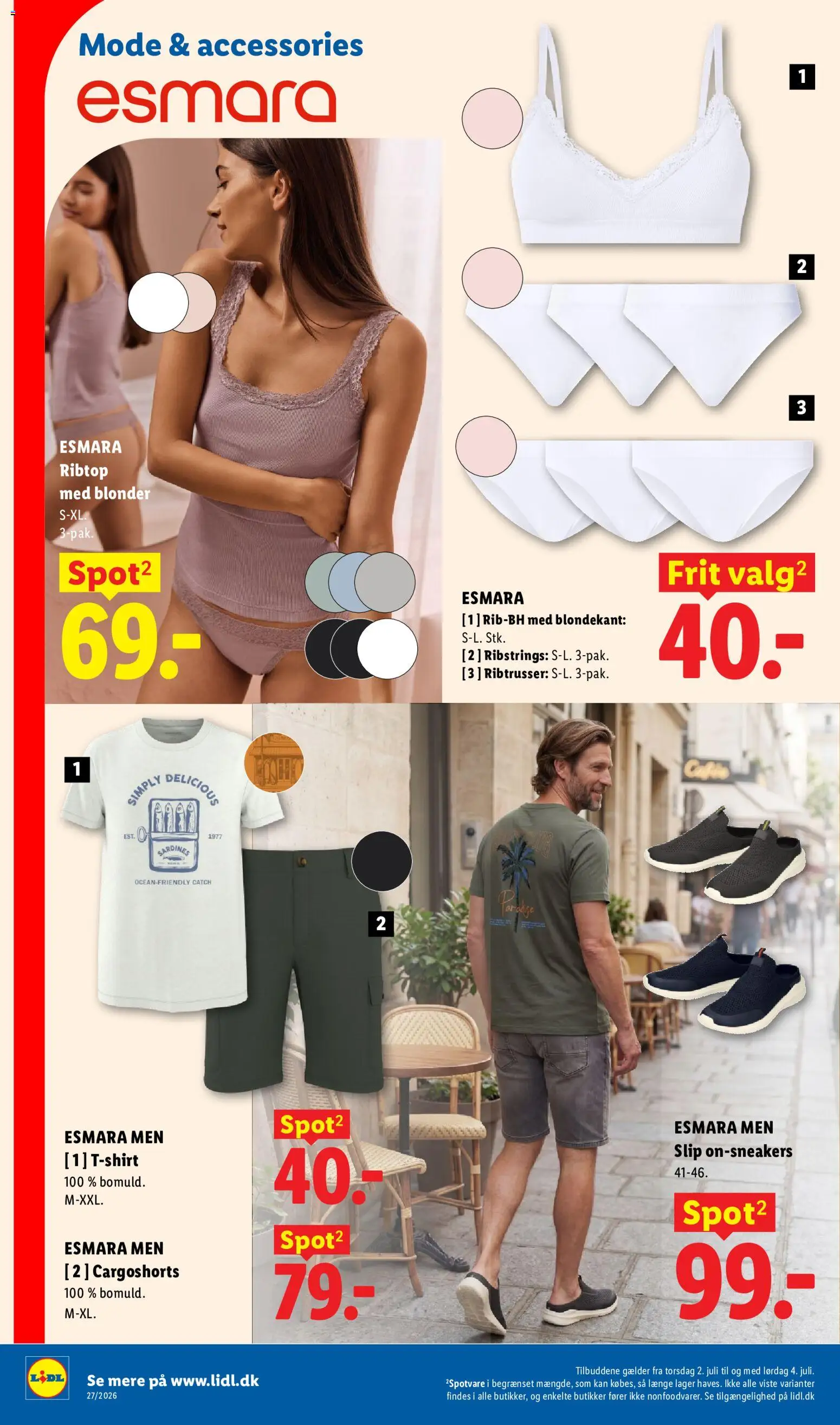 Lidl tilbudsavis – gyldig fra 28/06/2026 | Side: 18 | Produkter: T-shirt, Trusser, Sneakers, Søm
