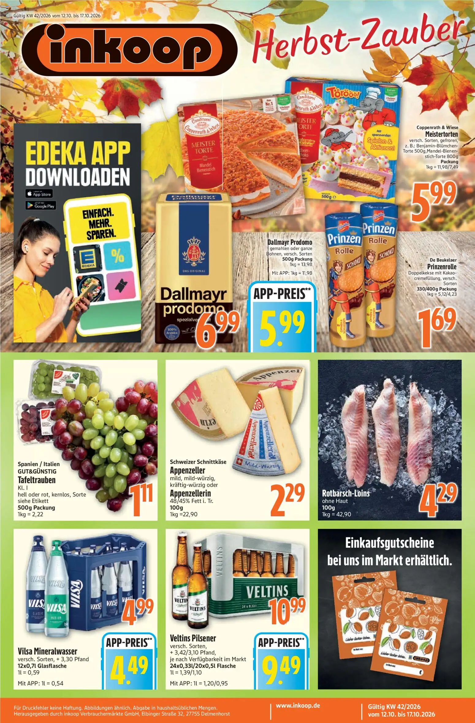 Inkoop Montag, 12. Oktober Große Ersparnis
