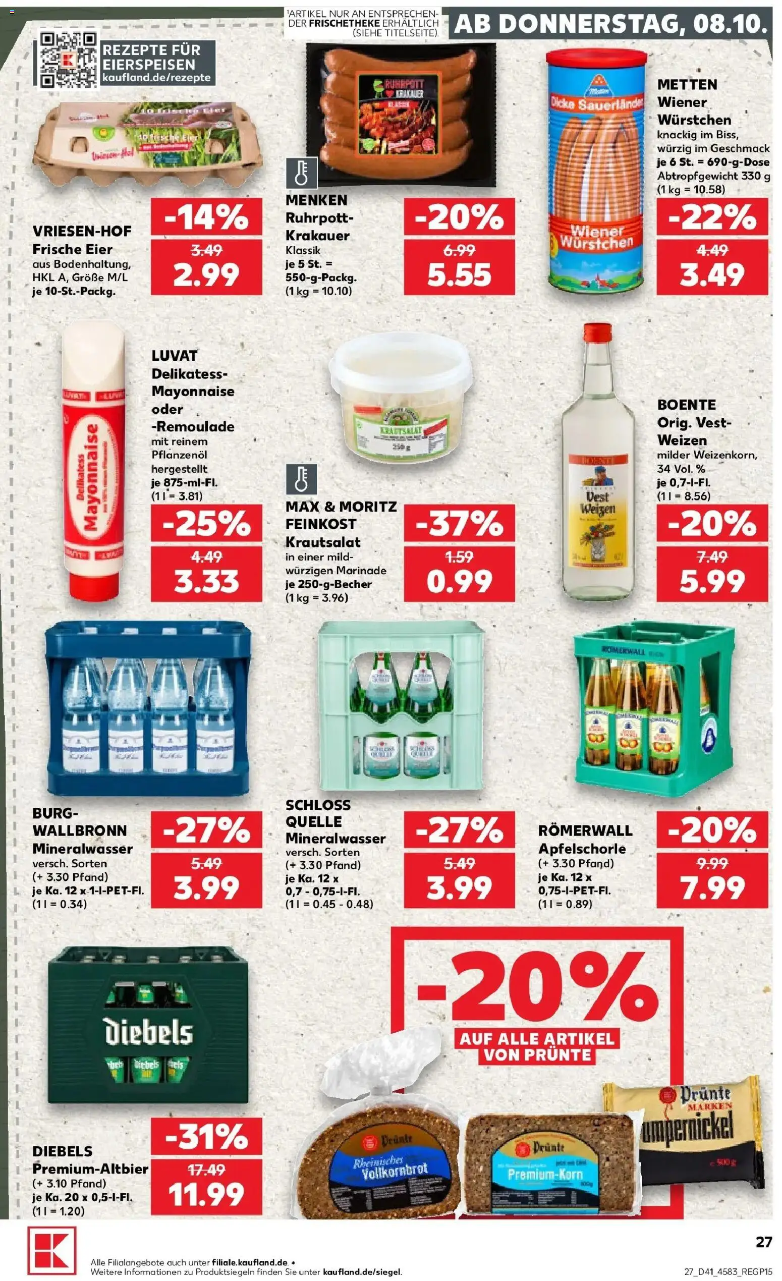 Prospekt Kaufland ab 05.10.2026 » Angebote Online zum Blättern | Seite: 37 | Produkte: Vollkornbrot, Mineralwasser, Mayonnaise, Diebels