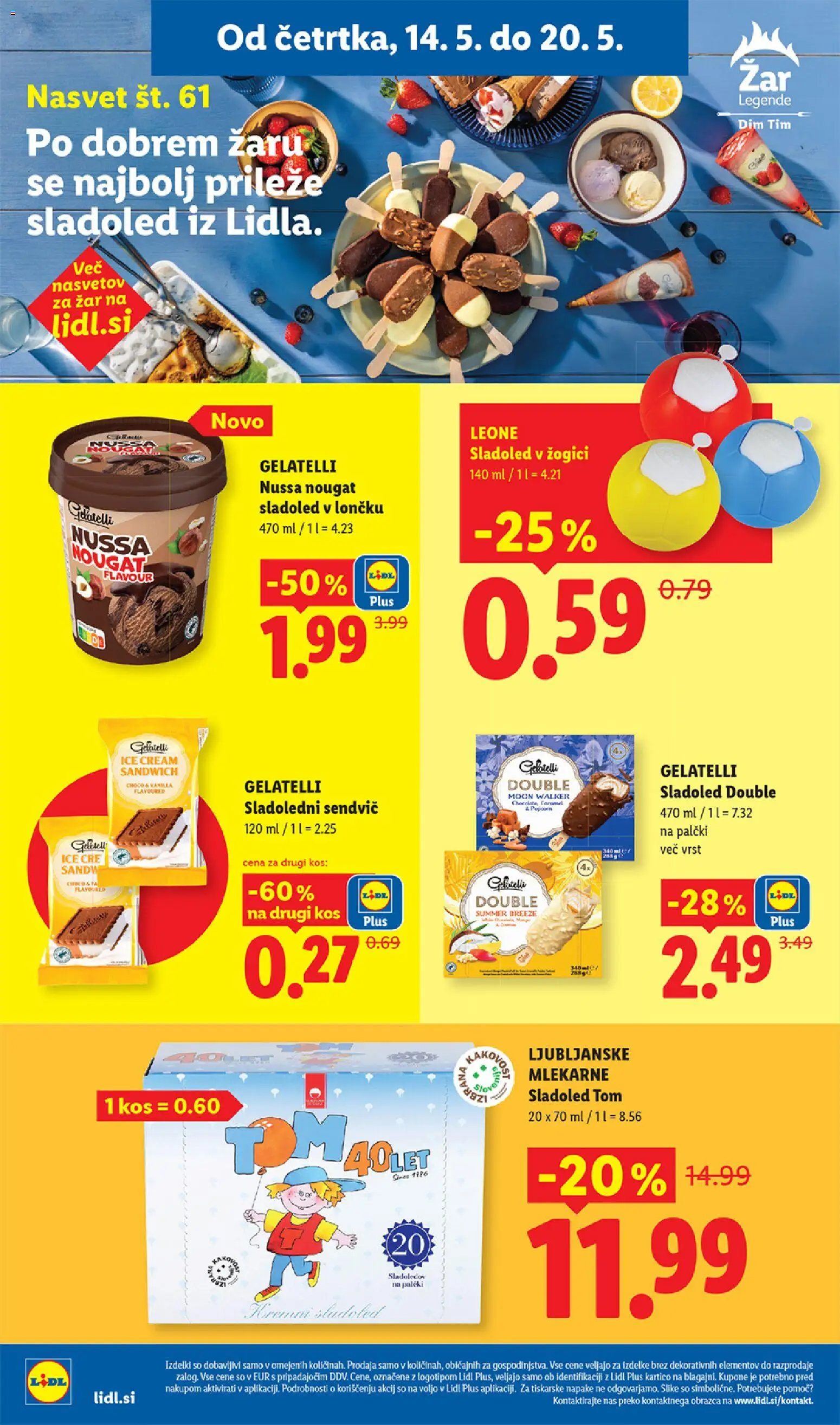 Novi Lidl katalog ponudbe – veljaven od 14.05.2026 | Stran: 22 | Izdelki: Zar, Kos, Sladoled