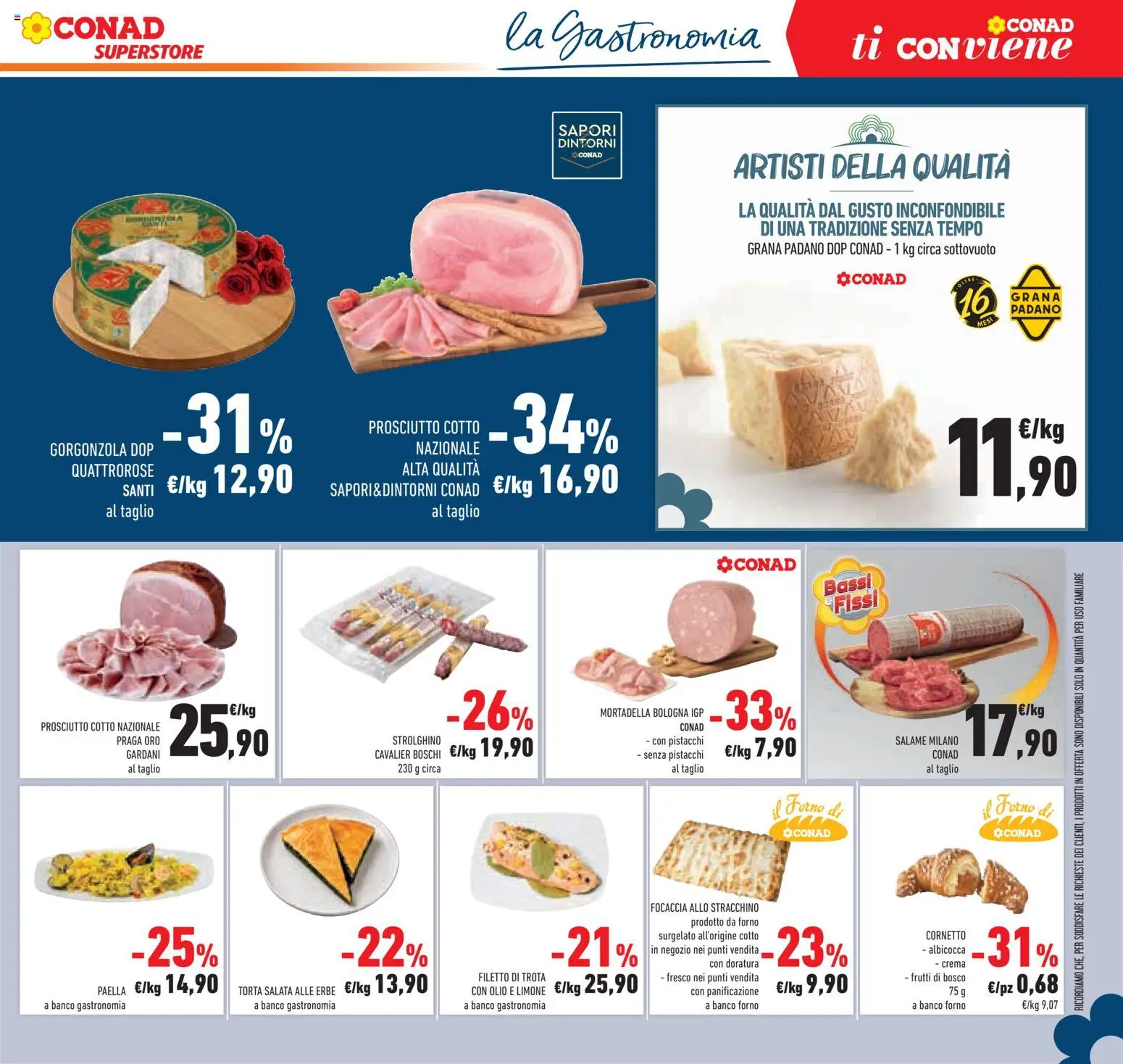Volantino Conad del 26/08/2026 | Pagina: 9 | Prodotti: Trota, Olio, Grana Padano, Pistacchi