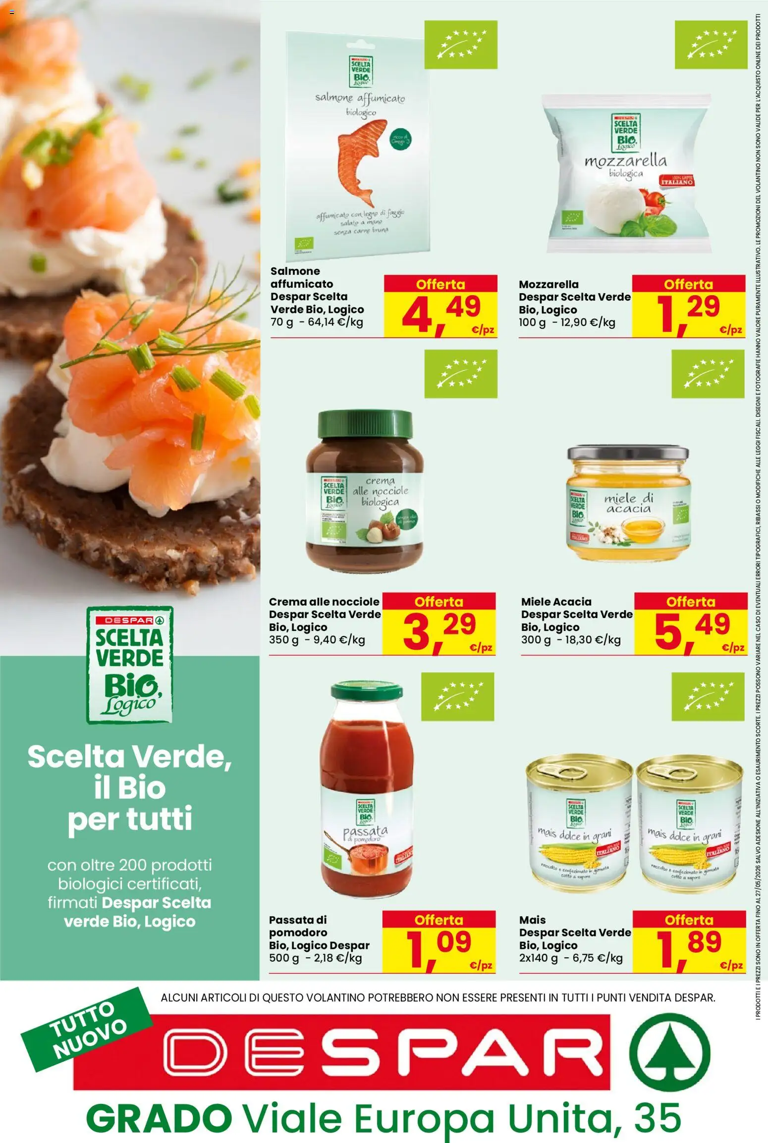 Volantino Despar del 14.05.2026 | Pagina: 20 | Prodotti: Salmone affumicato, Salmone, Mozzarella, Mais