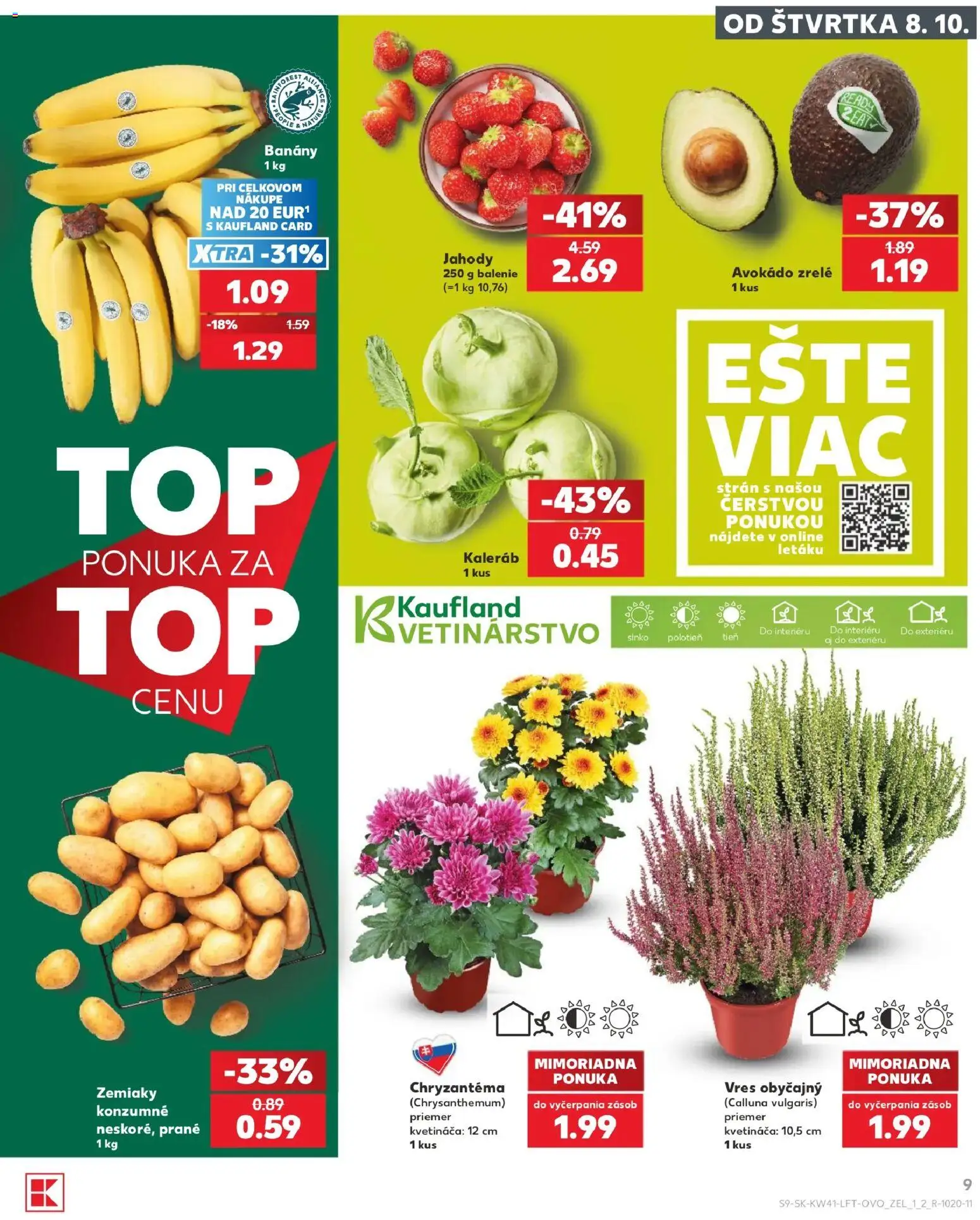 Kaufland SK akciós ujság - amely érvényes a következő dátumtól: 2026.10.08. | Oldal: 9 | Termékek: Avokádó