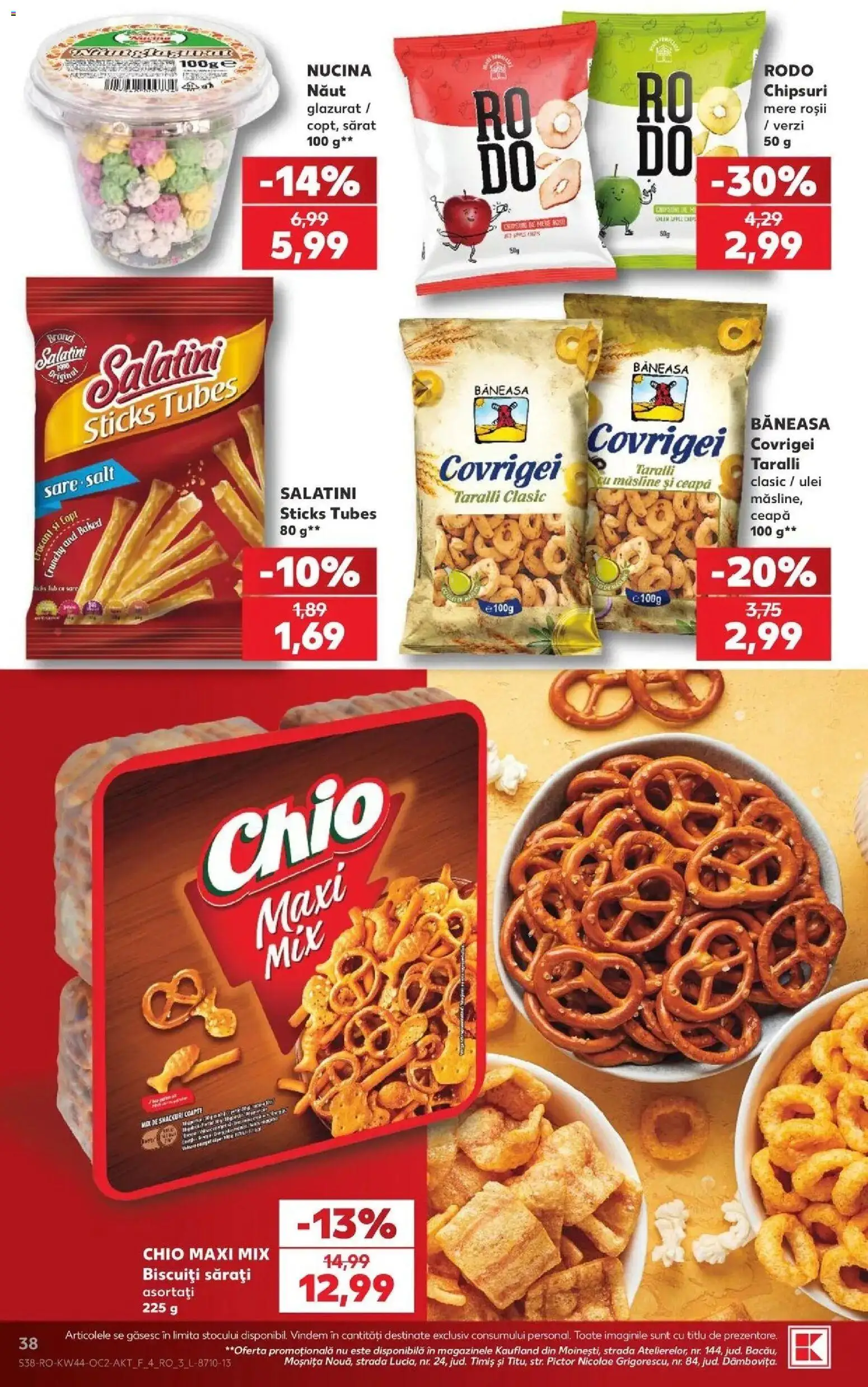 Kaufland Comarnic 28.10.2026 - Revista si Oferta | Pagină: 38 | Produse: Măsline, Covrigei, Roșii, Chipsuri
