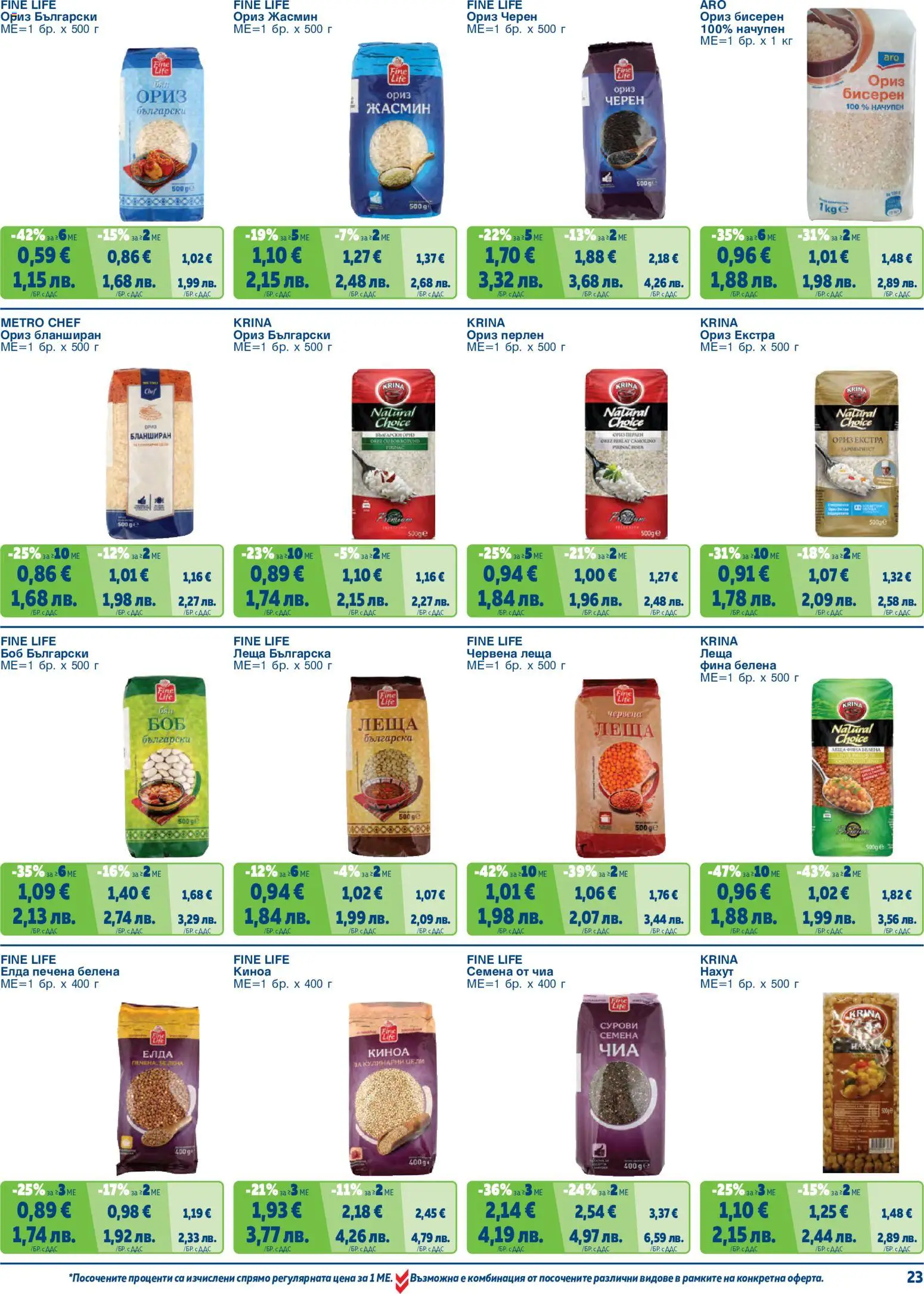 {H1} | Страница: 23 | Продукти: Нахут, Леща, Боб, Киноа