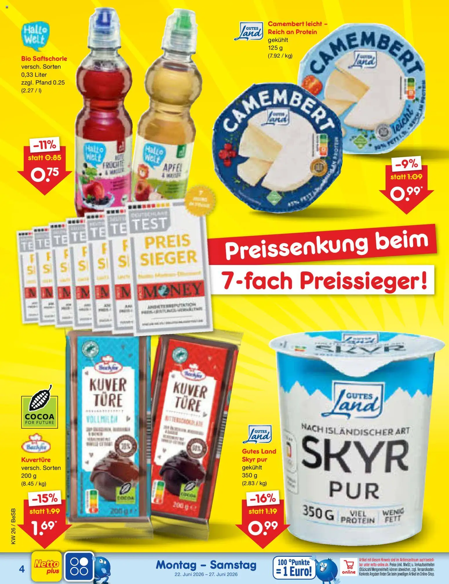 Netto Marken-Discount Prospekt – gültig ab 22.06.2026 | Seite: 4 | Produkte: Äpfel, Skyr
