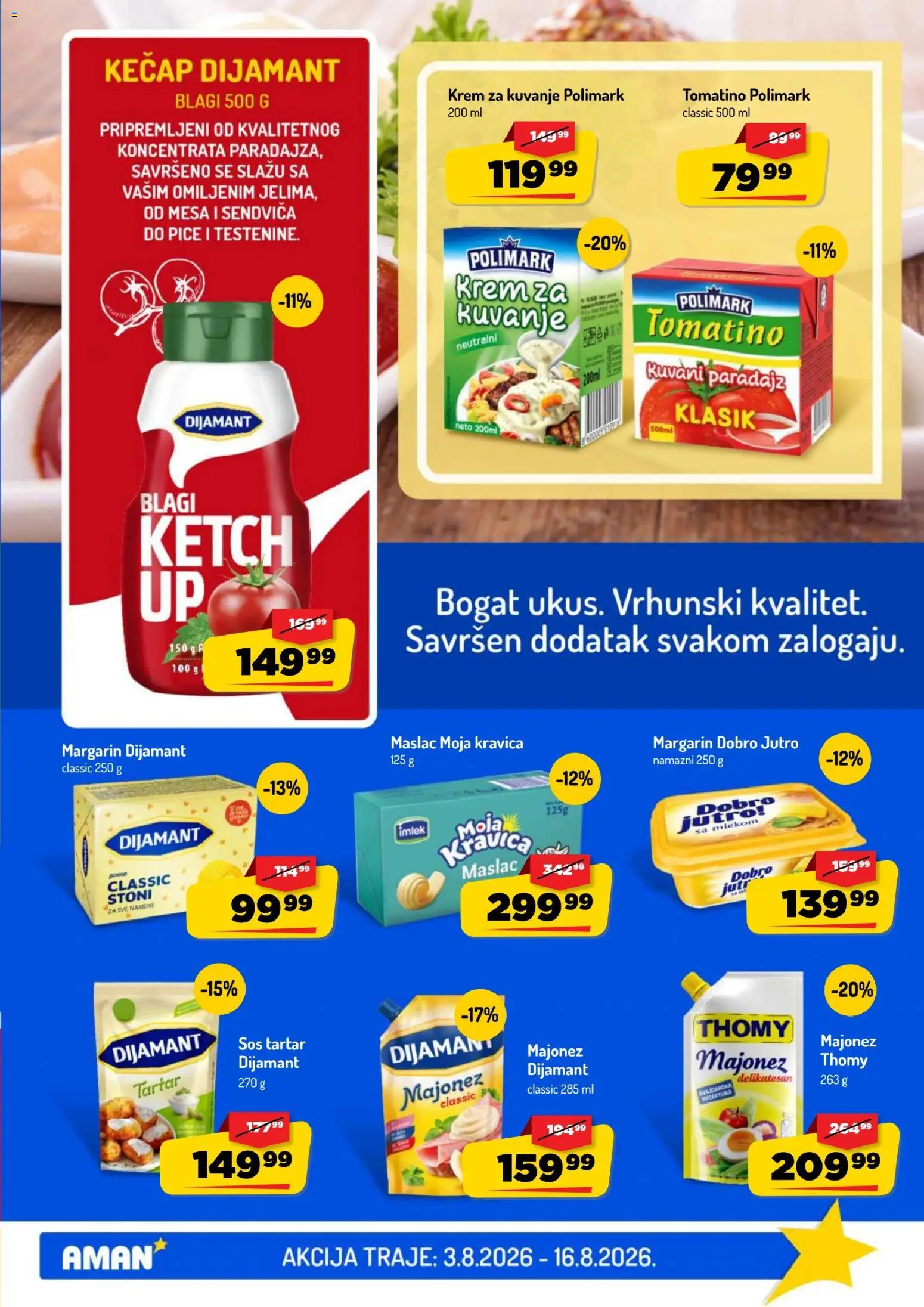 Aman katalog - važi od 03.08.2026 | Strana: 9 | Proizvode: Majonez, Maslac, Moja kravica, Margarin