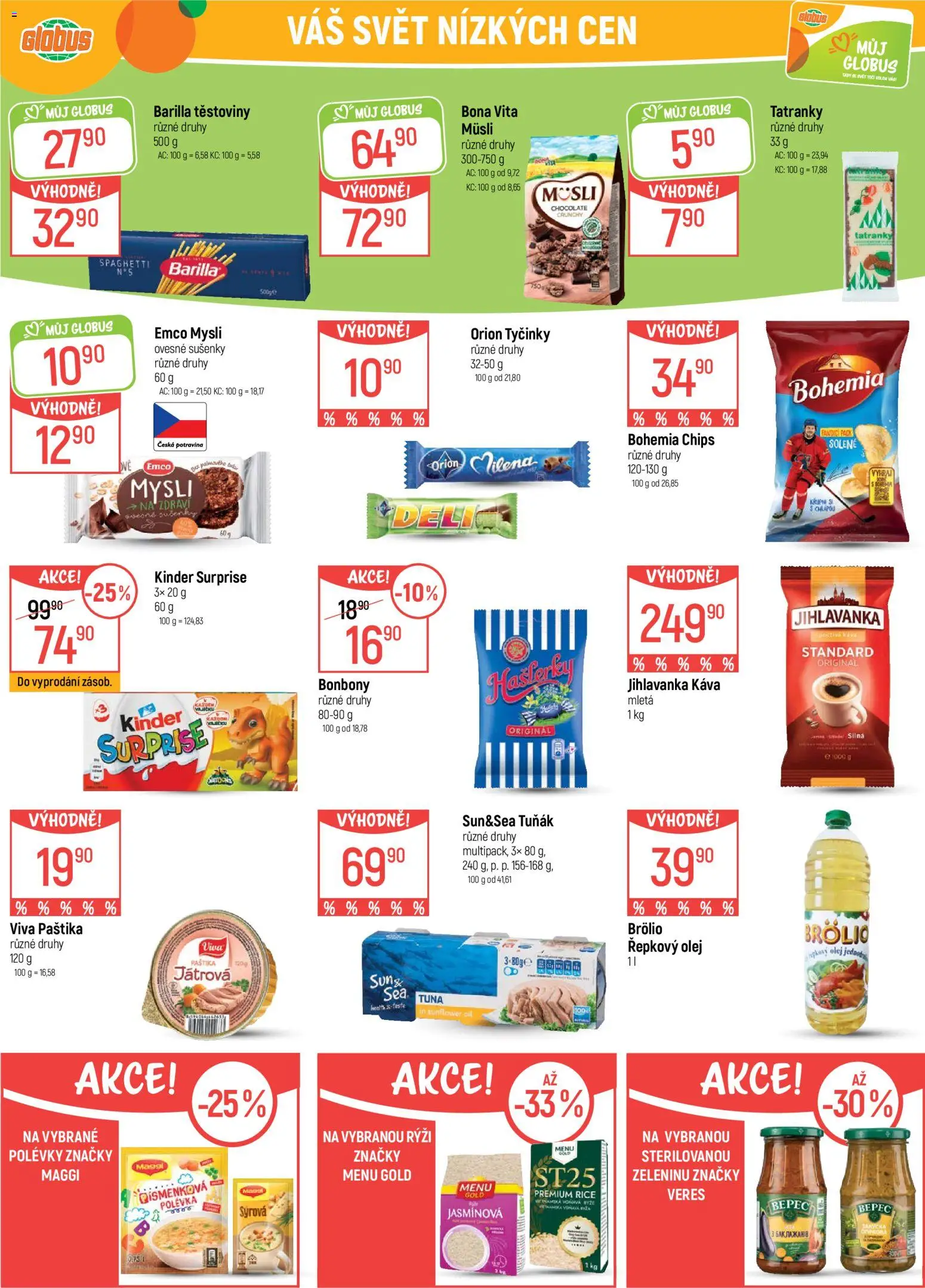 Globus leták - České Budějovice od 15.04.2026 | Strana: 18 | Produkty: Tuňák, Těstoviny, Bonbóny, Jihlavanka