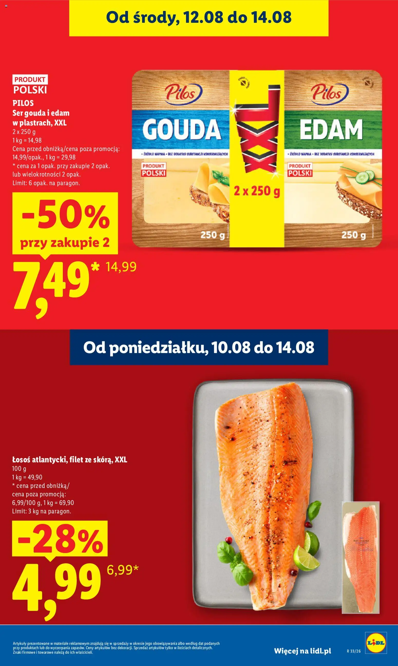 Lidl Polsko leták od 12.08.2026 | Strana: 19 | Produkty: Gouda, Losos, Filet