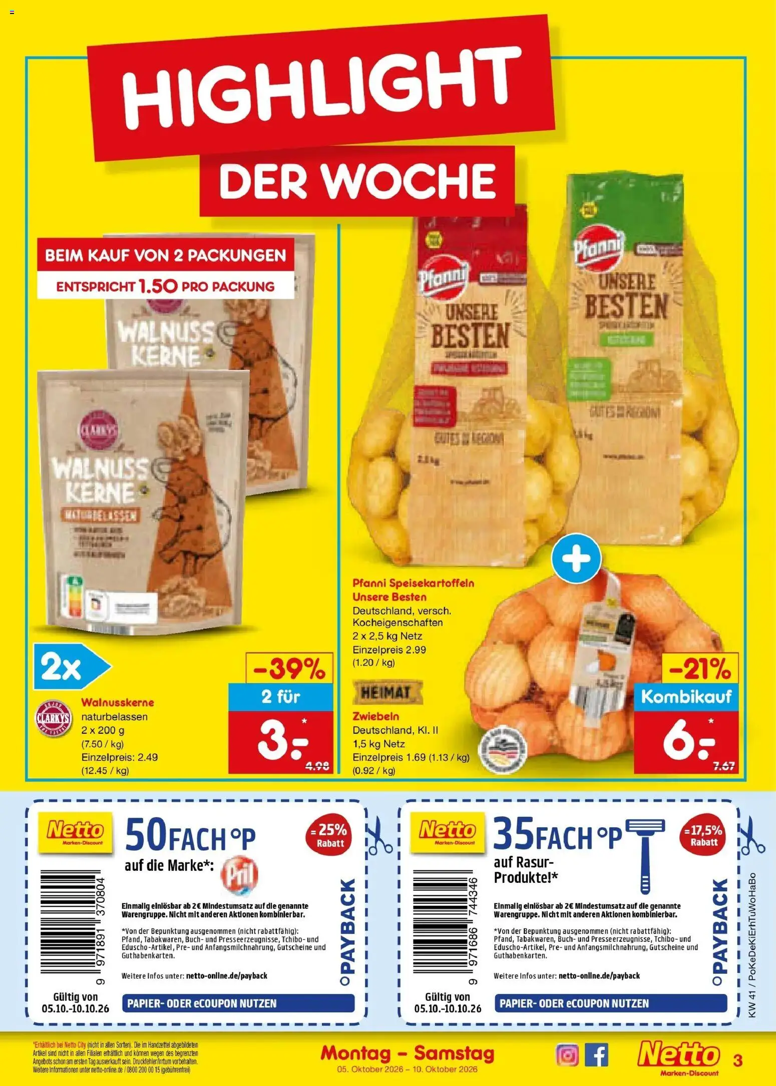 Netto Marken-Discount Prospekt Amberg (ab 05.10.2026) » Angebote | Seite: 3 | Produkte: Zwiebeln
