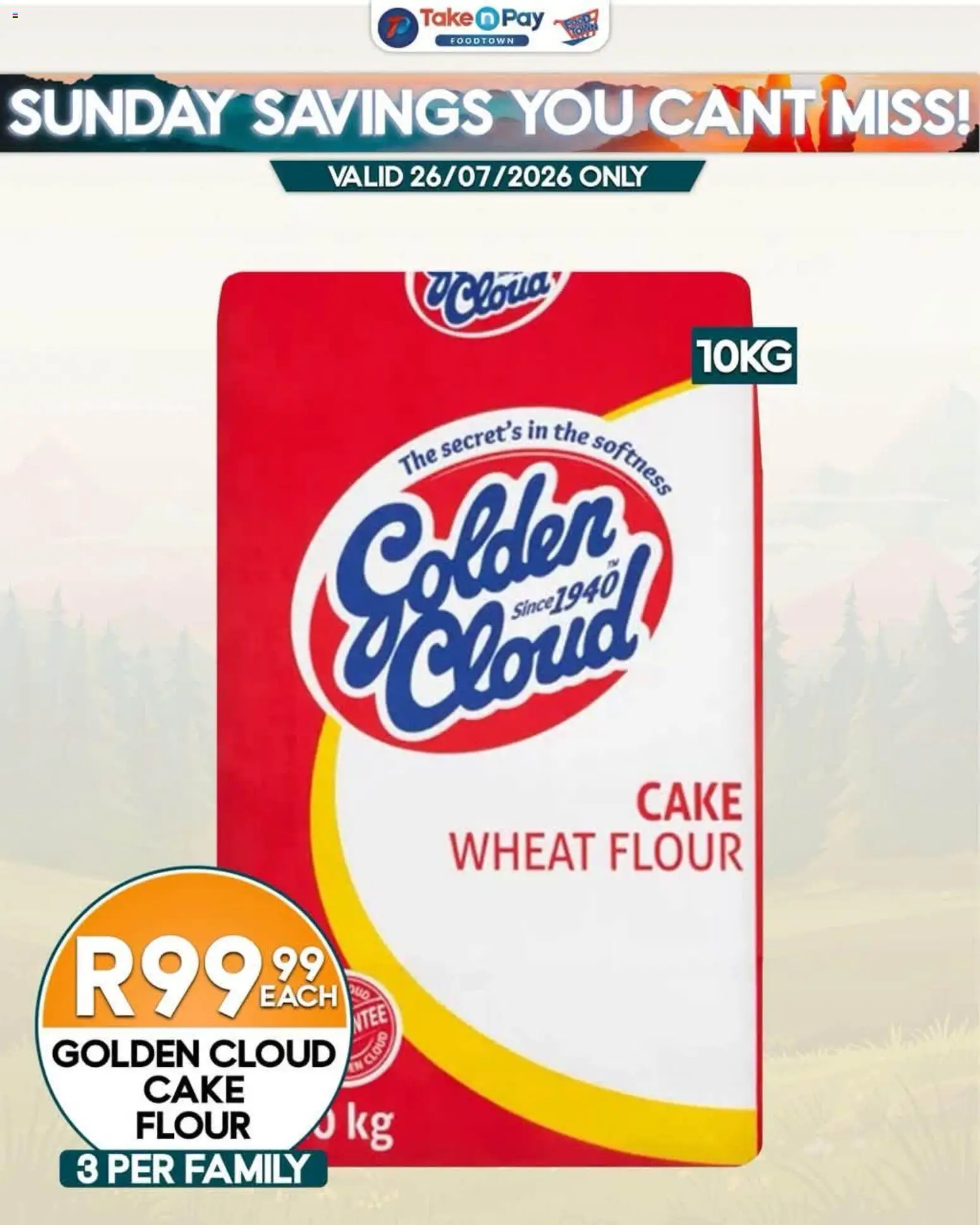 New Take n Pay catalogue – valid from 26/07/2026 | Page: 7 | Products: Cake, Flour