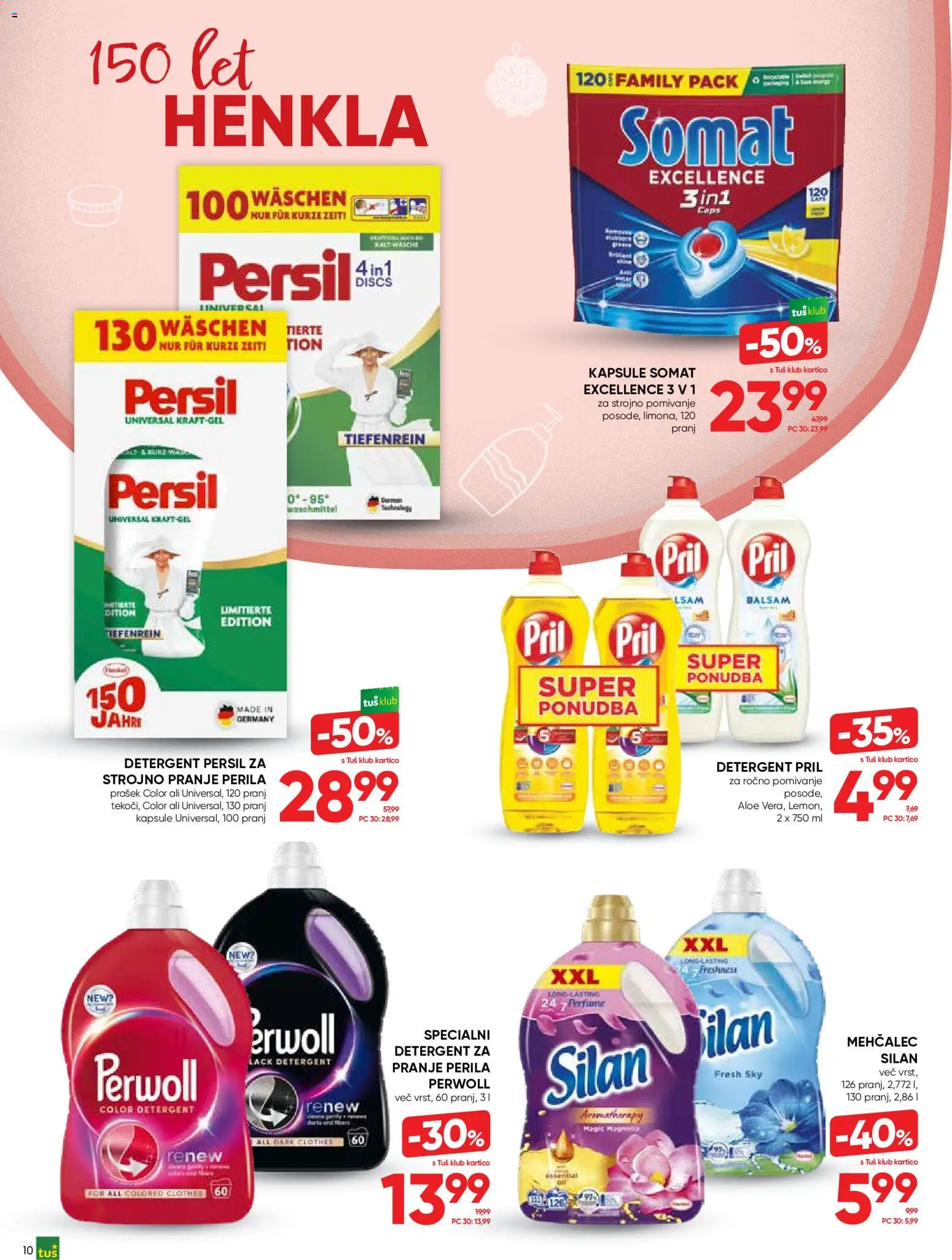 Novi Tuš katalog ponudbe – veljaven od 16.09.2026 | Stran: 10 | Izdelki: Prašek, Mehčalec, Detergent
