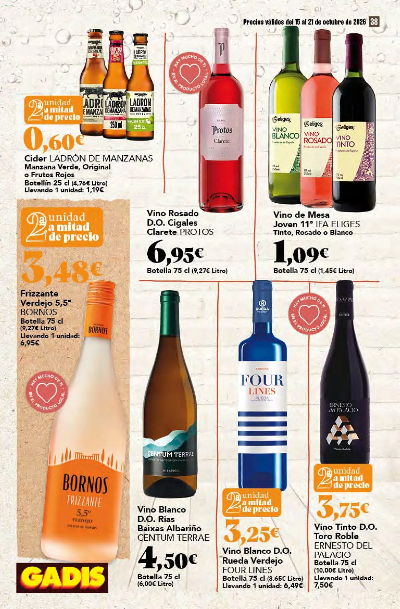 Gadis - folleto │ válido desde el 15/10/2026 | Página: 38 | Productos: Vino tinto, Manzanas, Vino blanco, Mesa