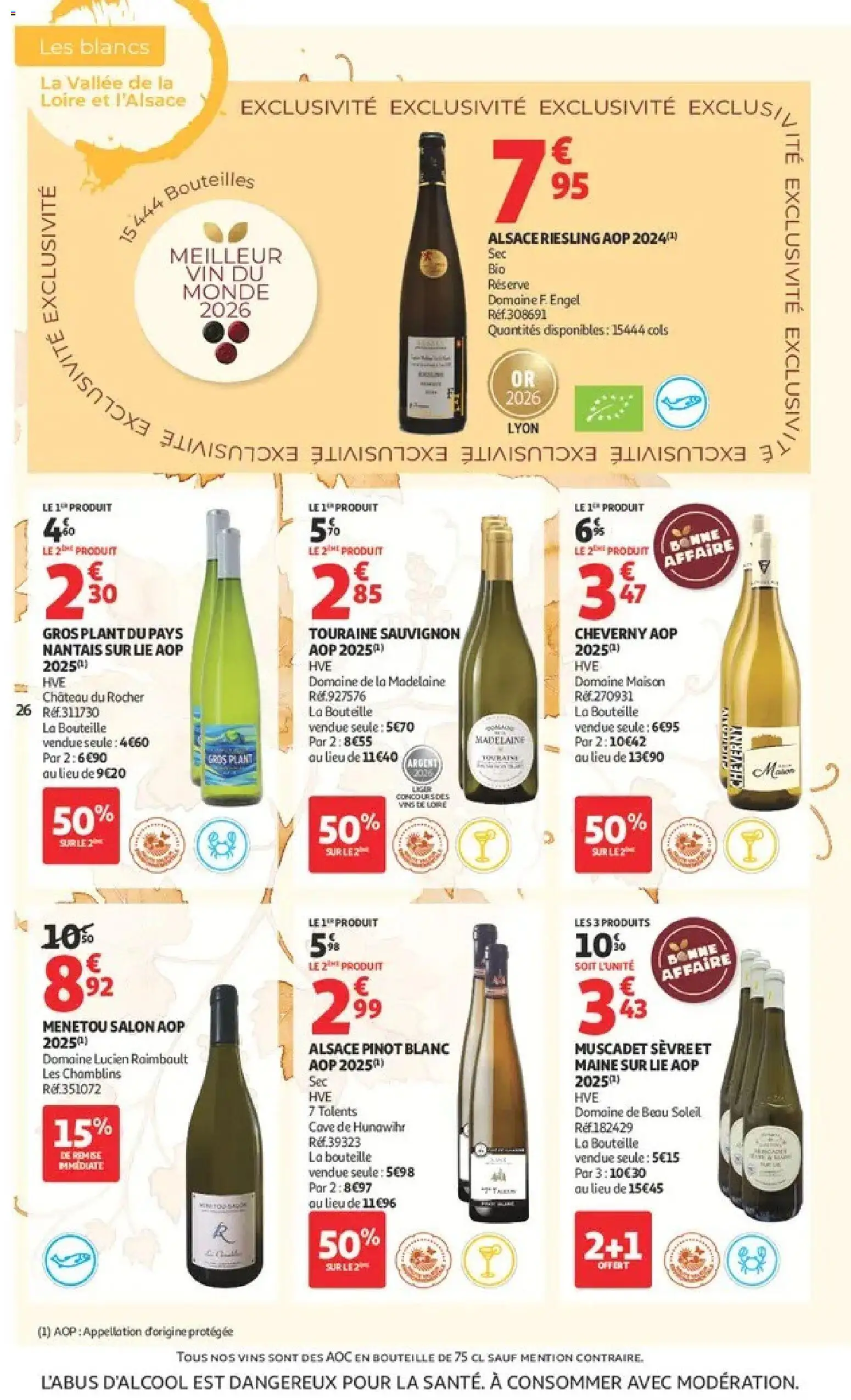 {H1} | Page: 26 | Produits: Muscadet sevre et maine, Bouteille, Vin