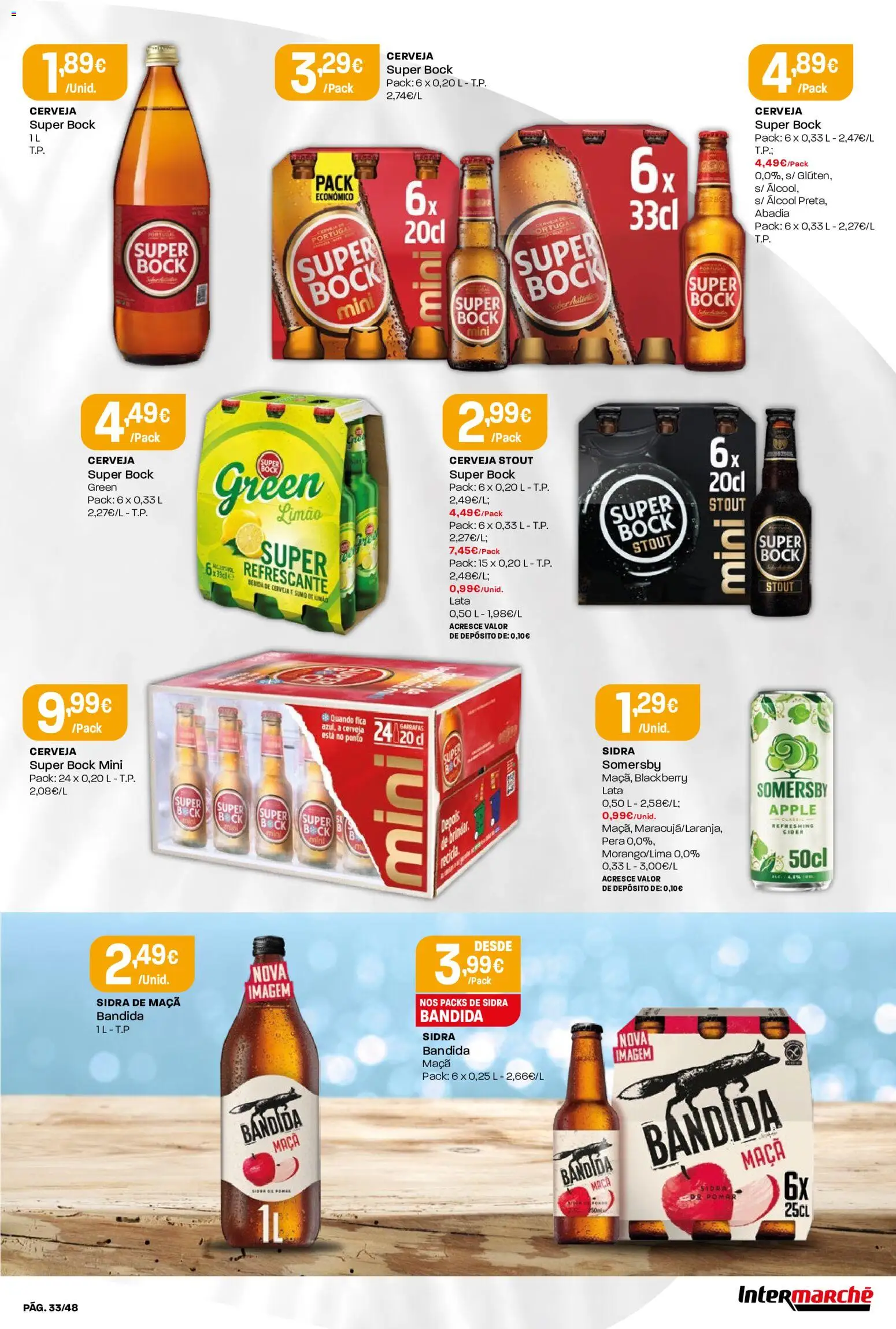 Intermarché folheto │ válido de 02/07/2026 | Página: 33 | Produtos: Maça, Sumo, Cerveja, Somersby