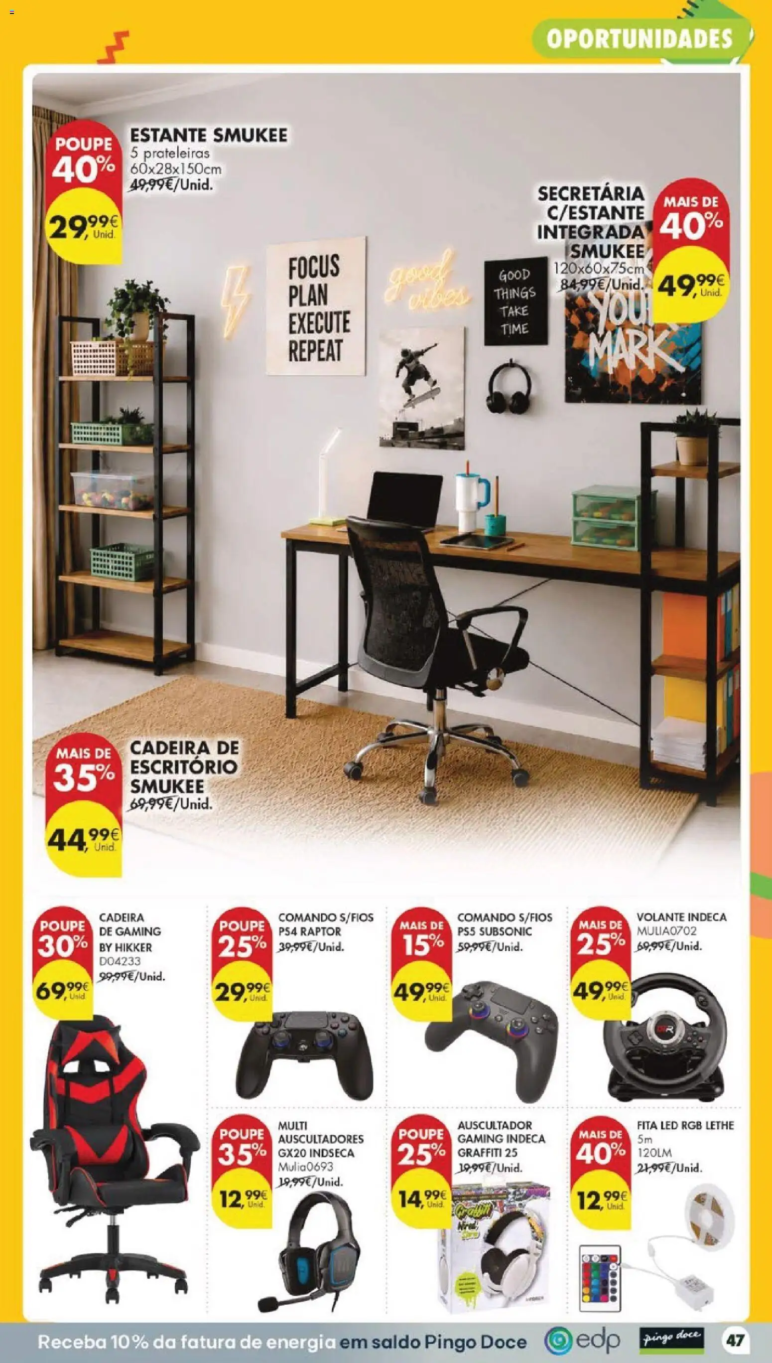 Pingo Doce folheto │ válido de 11/08/2026 | Página: 53 | Produtos: Cadeira de escritório, Cadeira, Estante