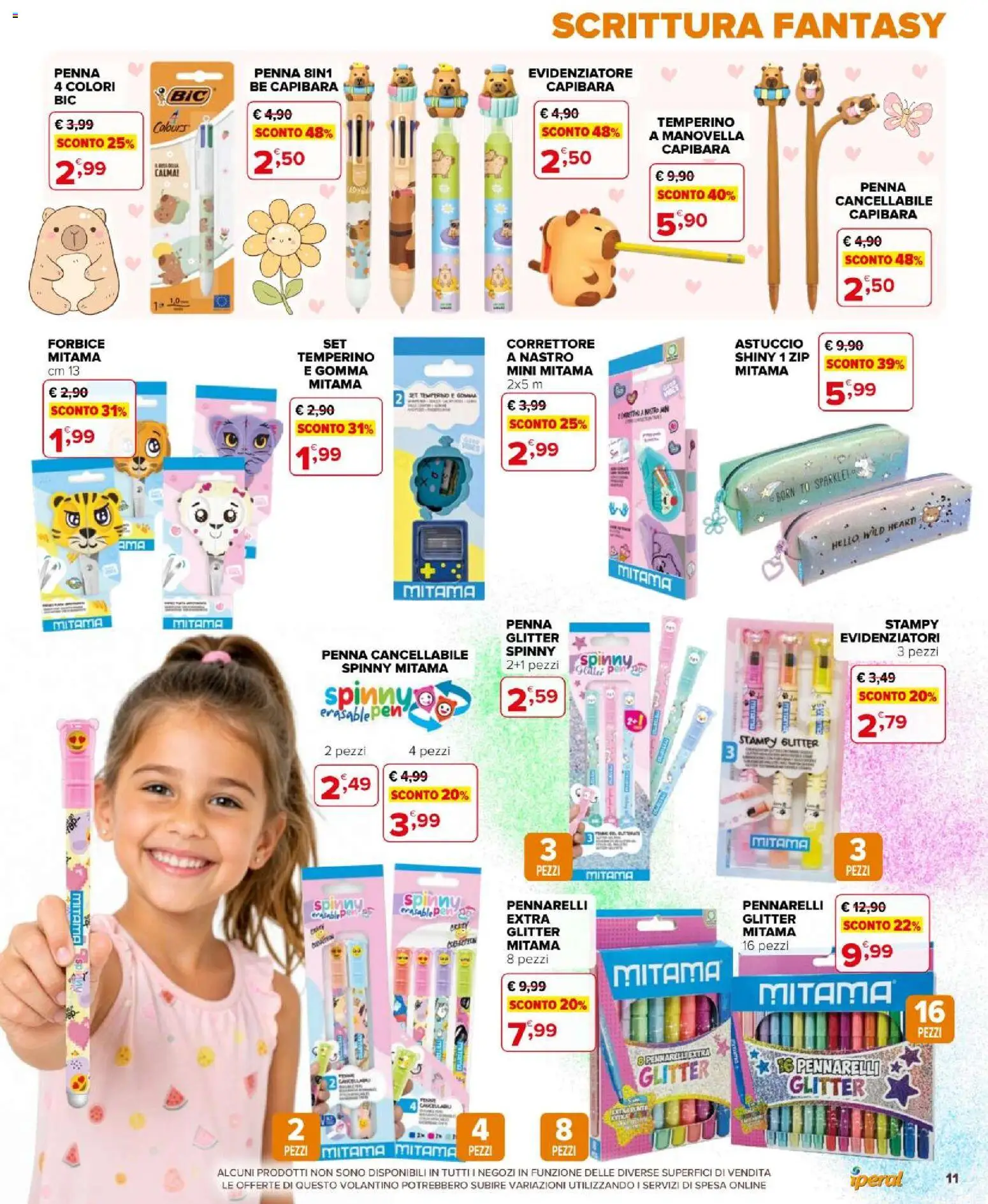 Volantino Iperal del 15/07/2026 | Pagina: 11 | Prodotti: Astuccio, Temperino, Evidenziatore, Pennarelli