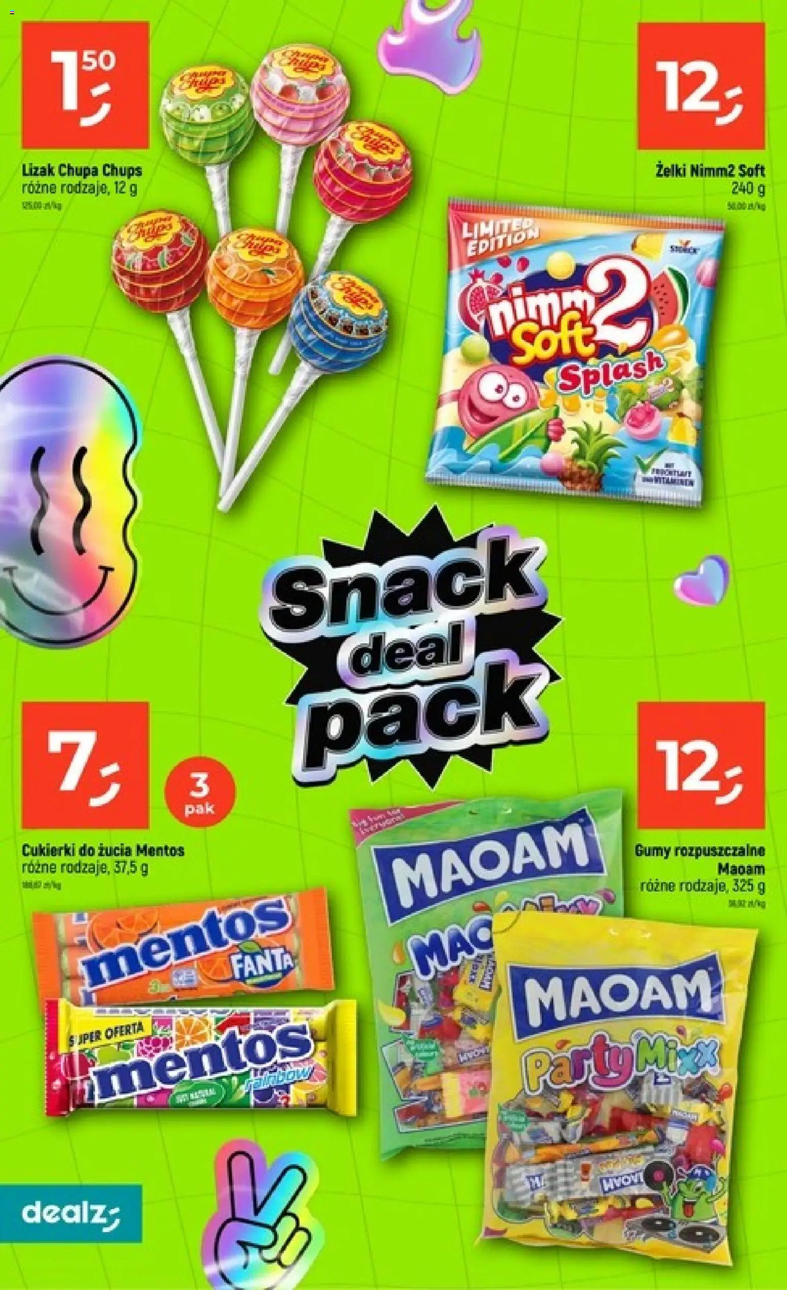 Dealz gazetka - Szkolne Mega Ceny od 06.08.2026 | Strona: 14 | Produkty: Lizak Chupa Chups, Gumy, Żelki, Cukierki