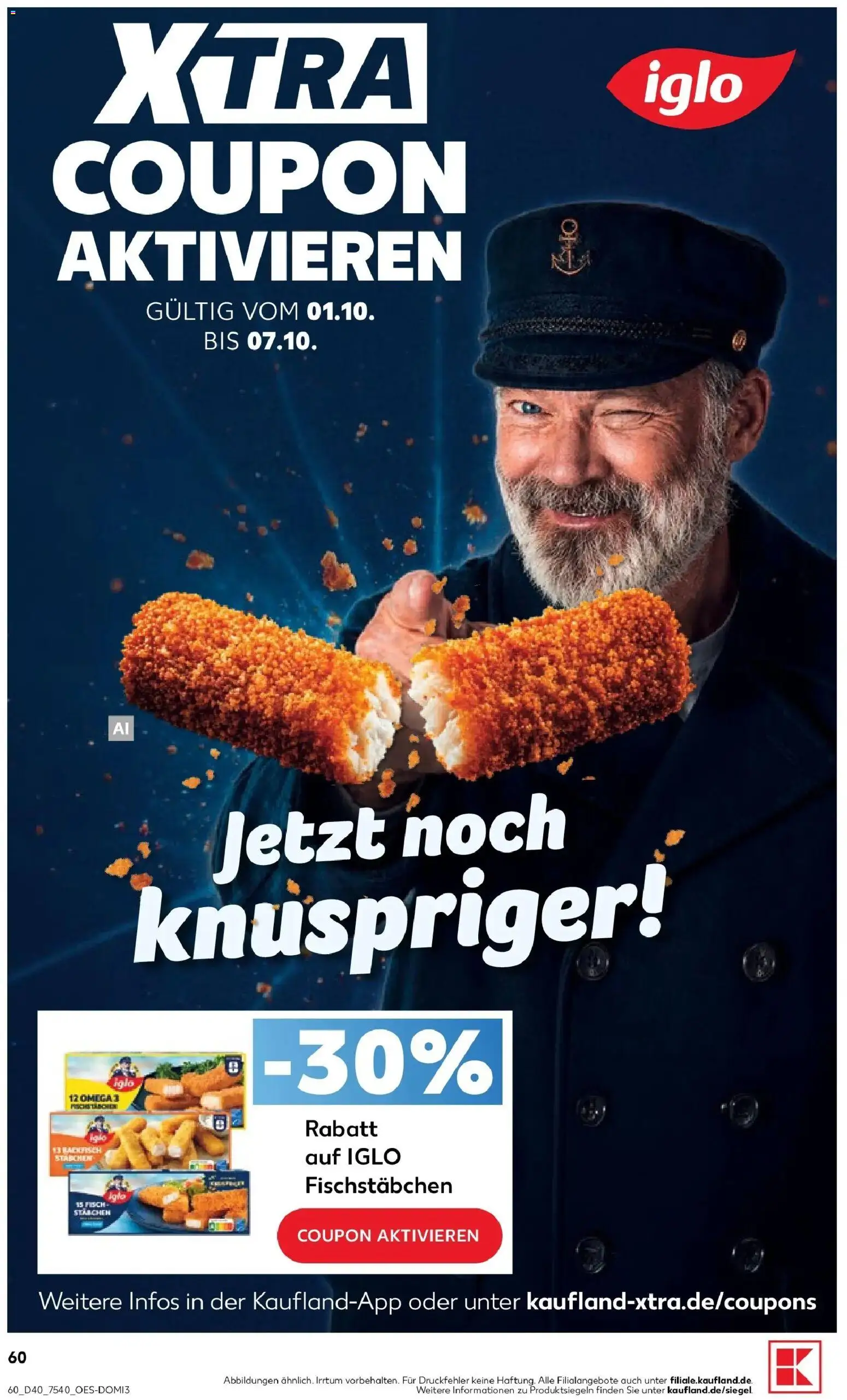 Prospekt Kaufland ab 28.09.2026 » Angebote Online zum Blättern | Seite: 70 | Produkte: Iglo, Fischstabchen