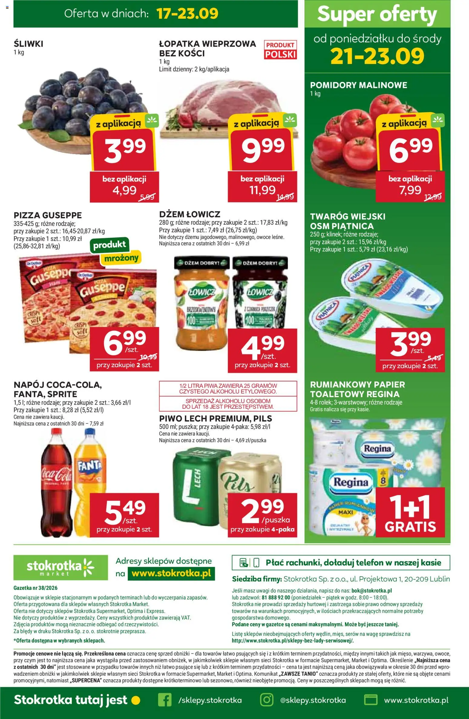 Stokrotka gazetka - Market od 17.09.2026 | Strona: 35 | Produkty: Telefon, Pizza guseppe, Piątnica, Owoce