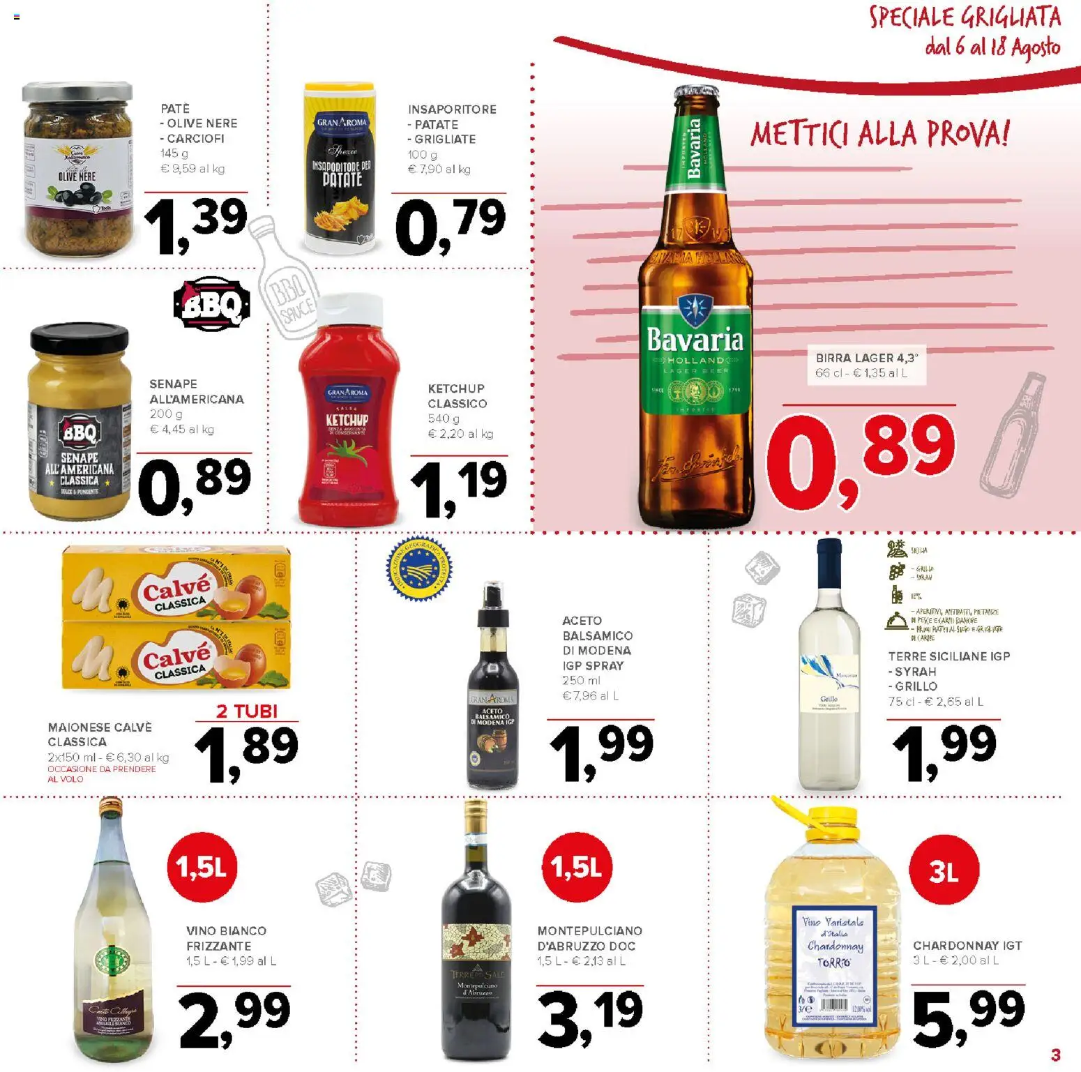 Volantino Todis del 06/08/2026 | Pagina: 3 | Prodotti: Sale, Vino, Aceto, Senape