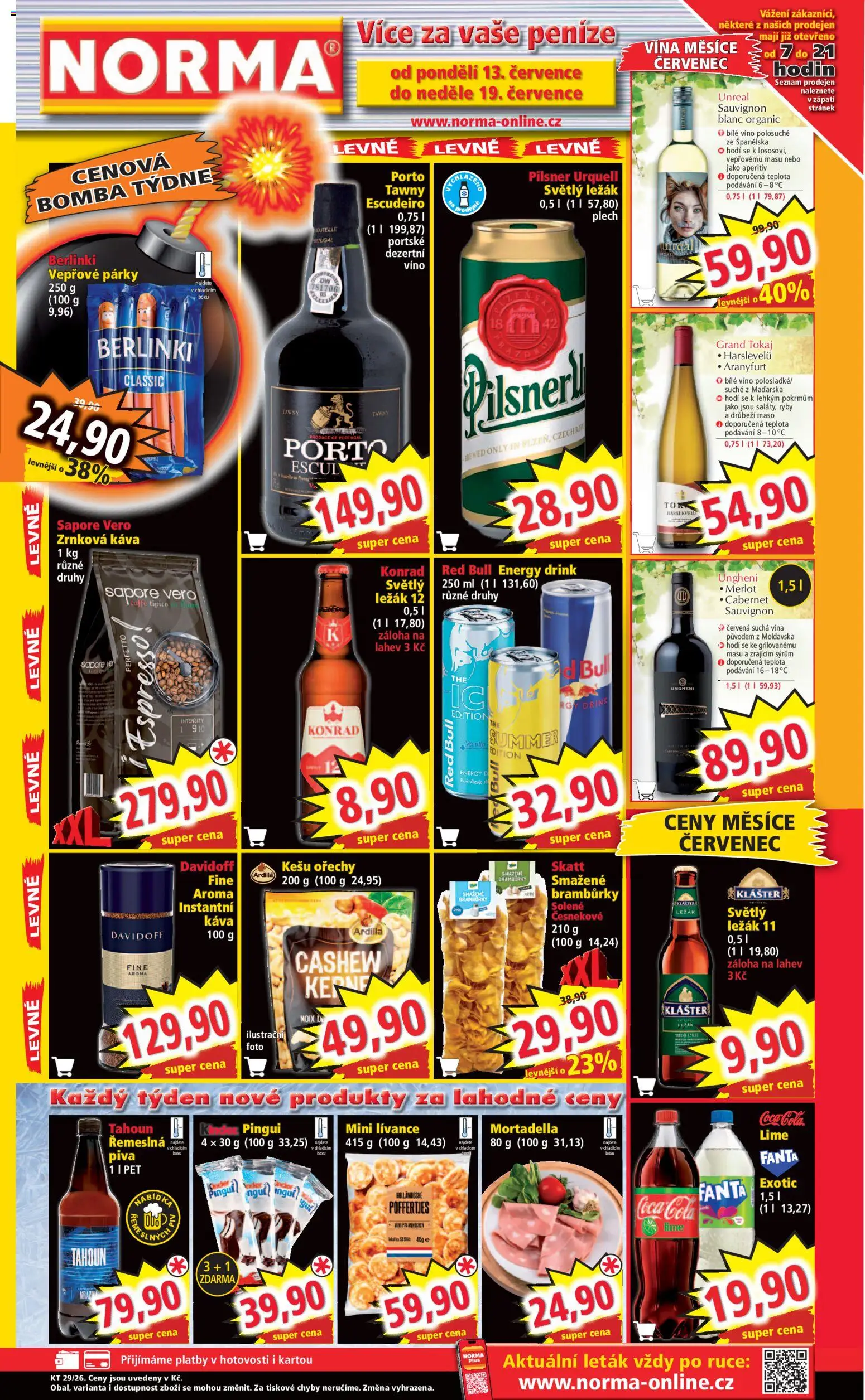 Norma leták od 13.07.2026 | Strana: 1 | Produkty: Fanta, Coca cola, Pilsner, Pilsner Urquell