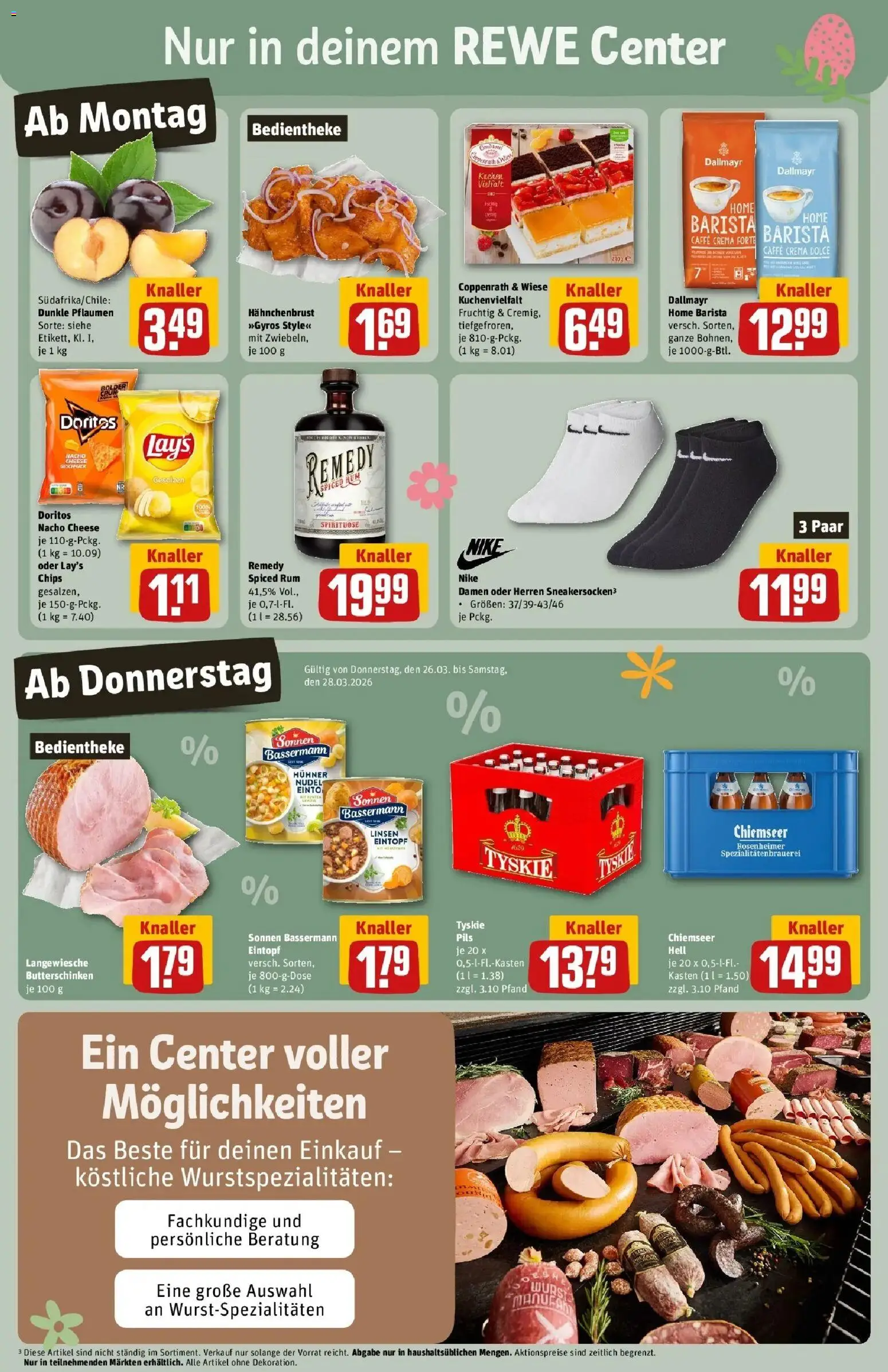 Rewe Prospekt Zülpich	 – gültig ab 23.03.2026 | Seite: 3 | Produkte: Pflaumen, Butter, Rum, Chips