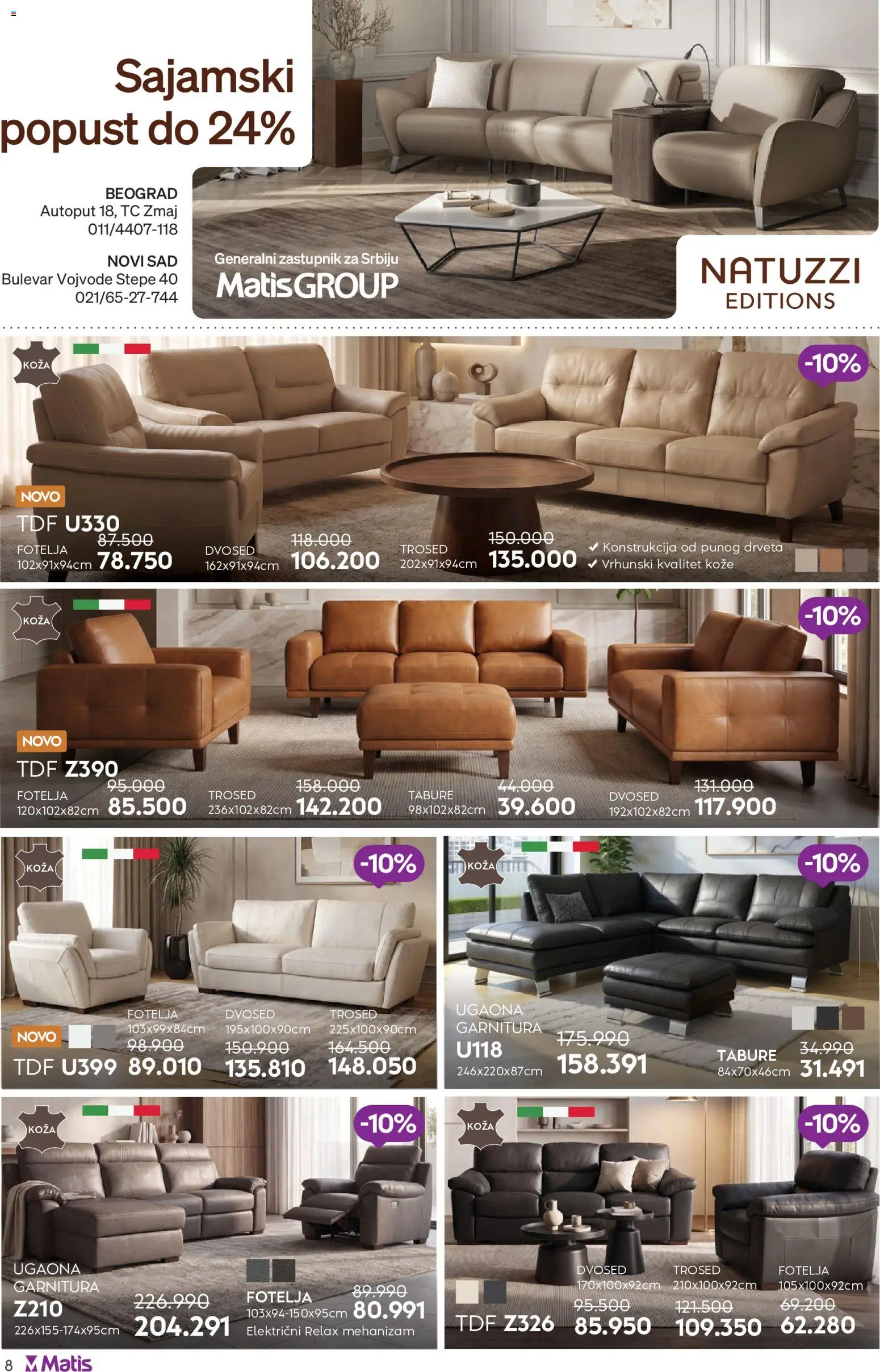 Matis katalog - važi od 19.10.2026 | Strana: 8 | Proizvode: Fotelja, Tabure, Trosed, Dvosed