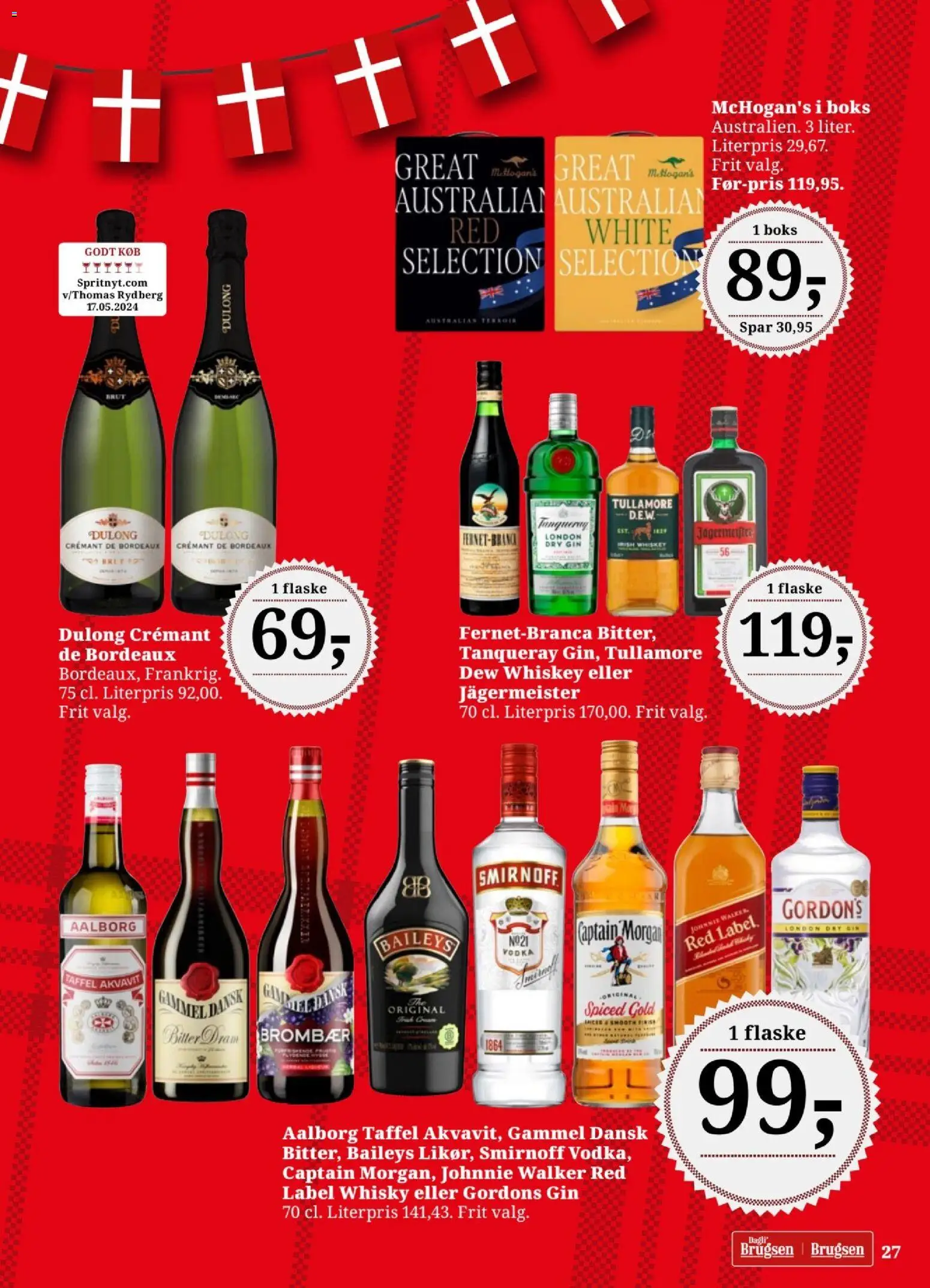 Dagli'Brugsen tilbudsavis – gyldig fra 25/09/2026 | Side: 28 | Produkter: Baileys, Gin, Whisky, Captain Morgan