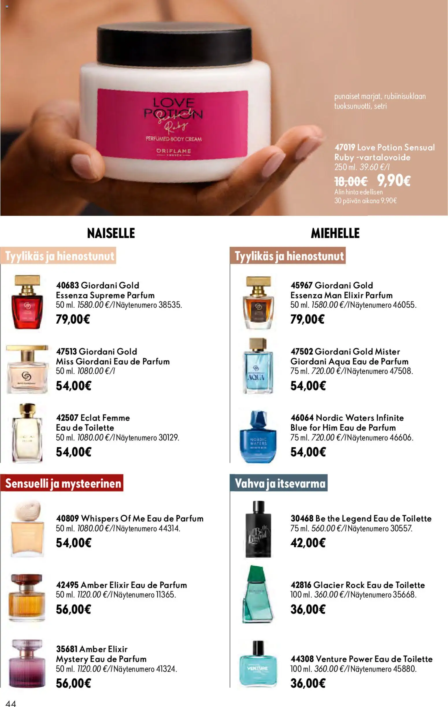 Oriflame tarjoukset – voimassa 26/08/2026 alkaen | Sivu: 44 | Tuotteet: Eau de toilette, Vartalovoide