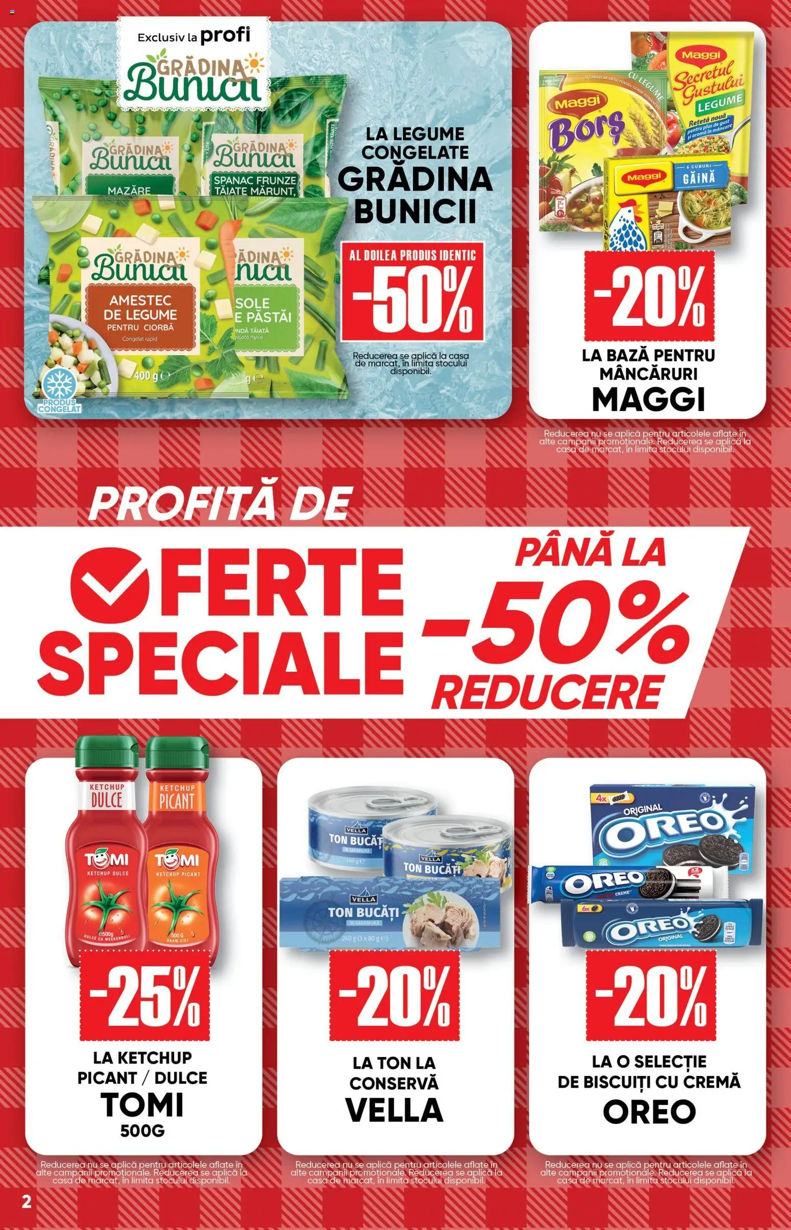 Noul catalog Profi – valabil de la 01.04.2026 | Pagină: 2 | Produse: Mazăre, Cremă, Biscuiți, Legume