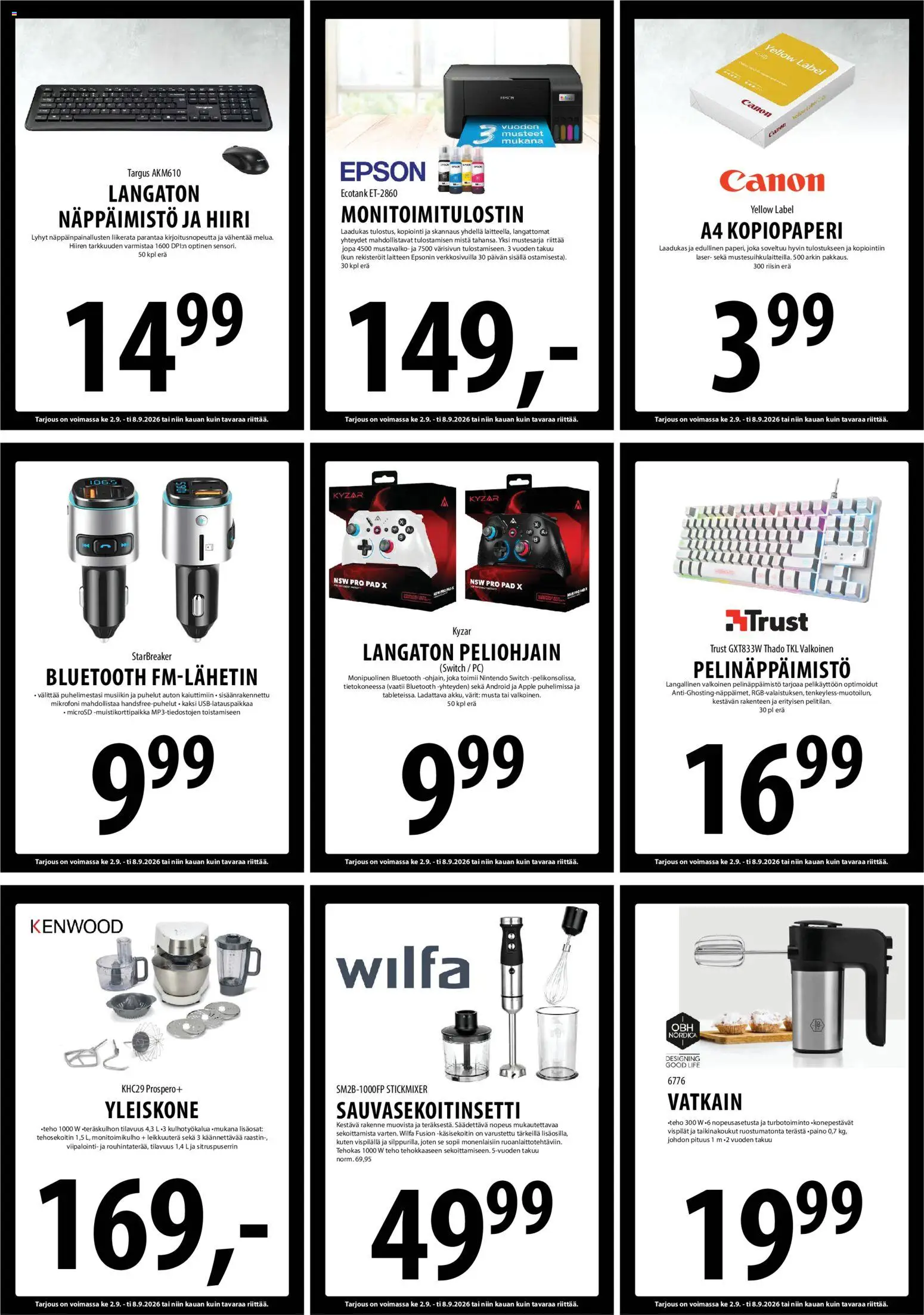 Tuuri tarjoukset – voimassa 02/09/2026 alkaen | Sivu: 20 | Tuotteet: Mikrofoni, Monitoimitulostin, PC, Näppäimistö