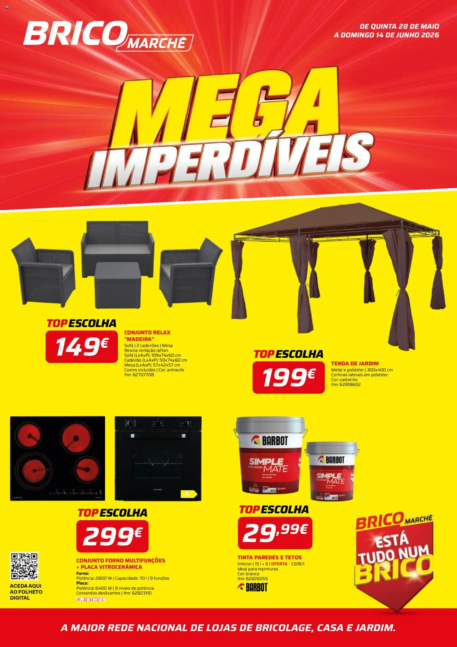 BricoMarché folheto │ válido de 28.05.2026 | Página: 1 | Produtos: Forno, Top, Sofá, Mesa