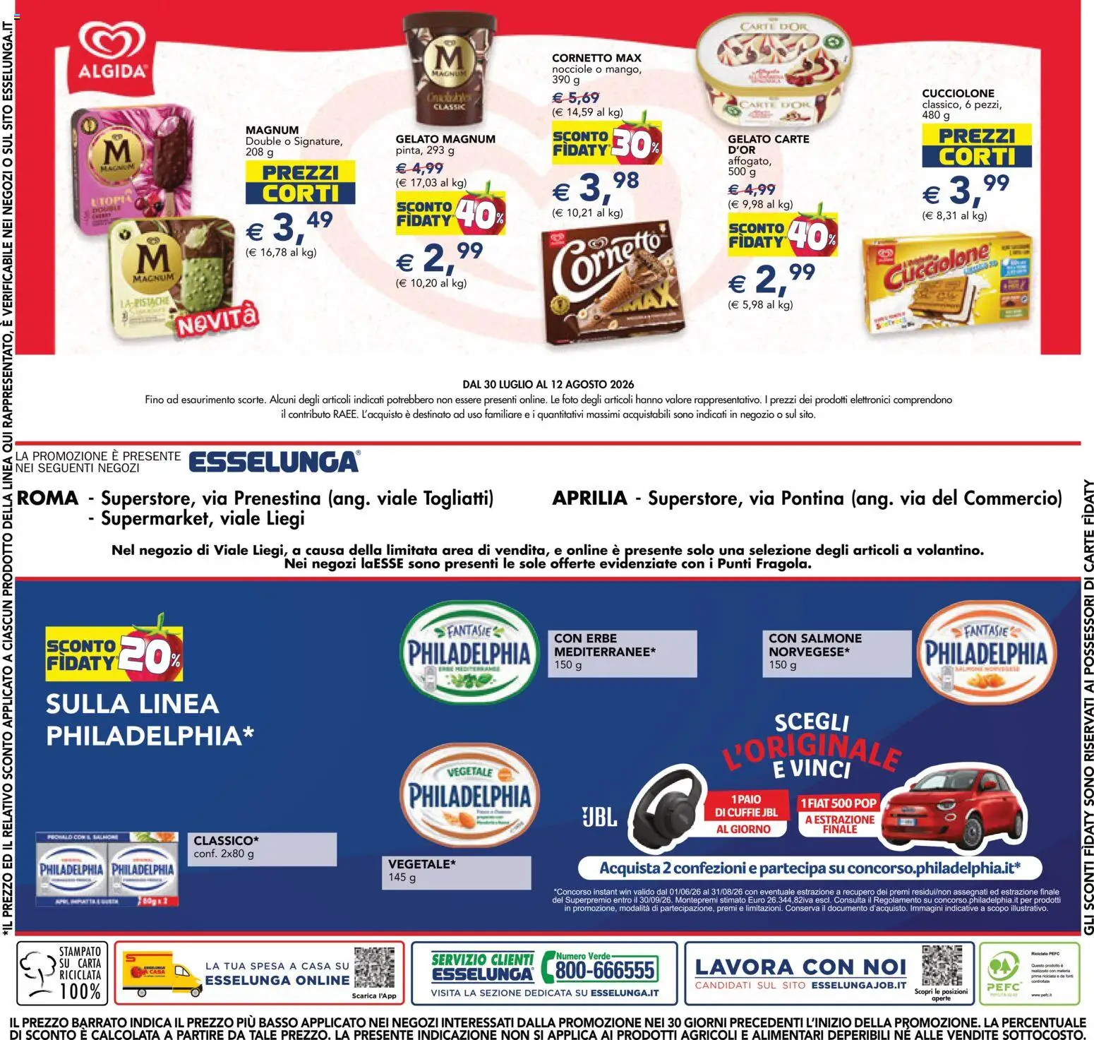 Volantino Esselunga S del 30/07/2026 | Pagina: 25 | Prodotti: Salmone, Cornetto, Gelato, Nocciole