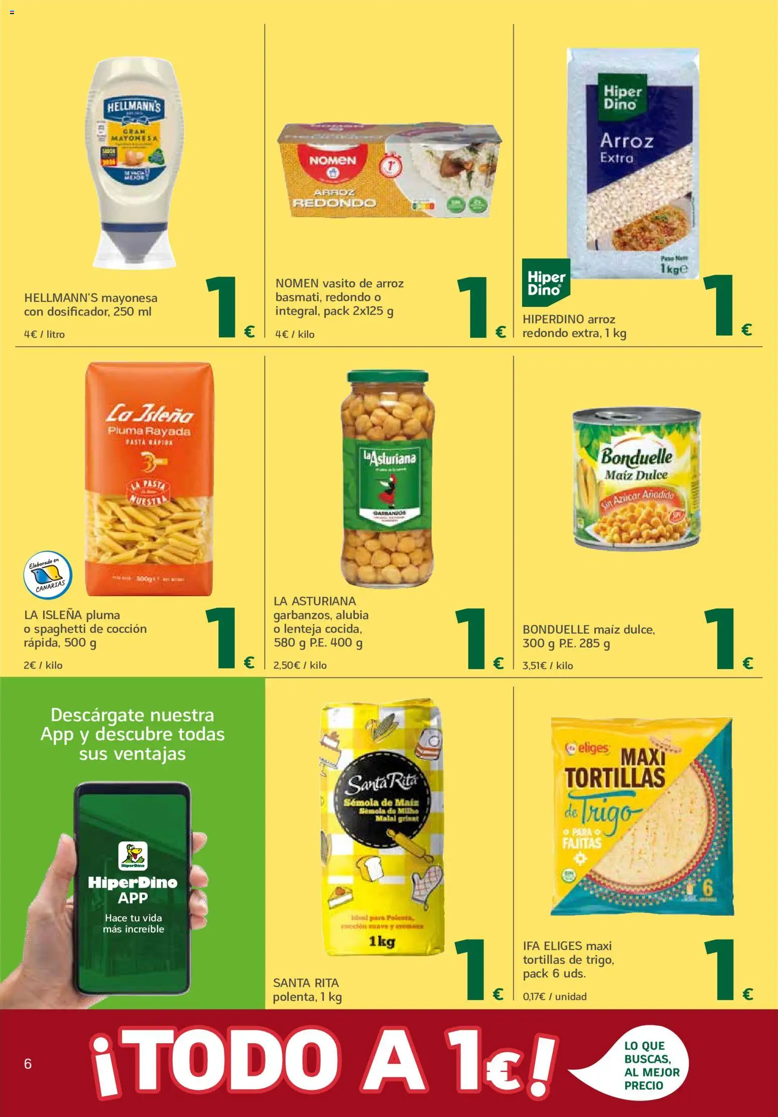 HiperDino Deseo Concedido │ válido desde el 25/08/2026 | Página: 6 | Productos: Dulce, Tortillas, Pasta, Mayonesa